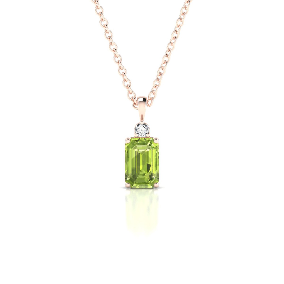 Sparkle | 18k Rose Gold 6 x 4 mm Emerald Peridot Pendant