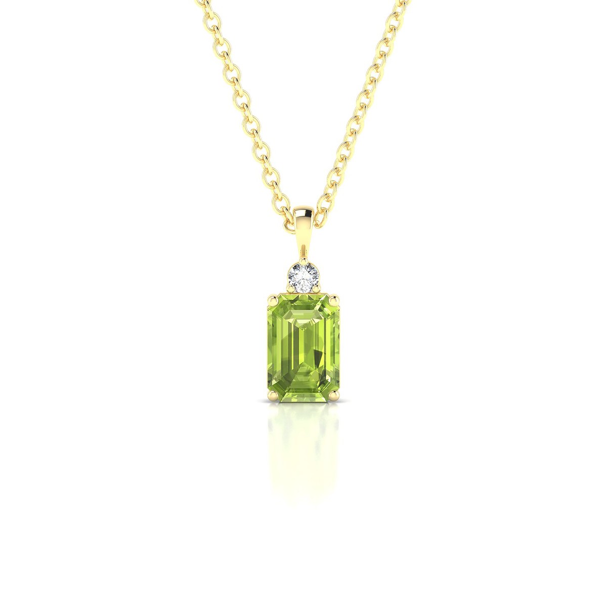 Sparkle | 18k Yellow Gold 6 x 4 mm Emerald Peridot Pendant