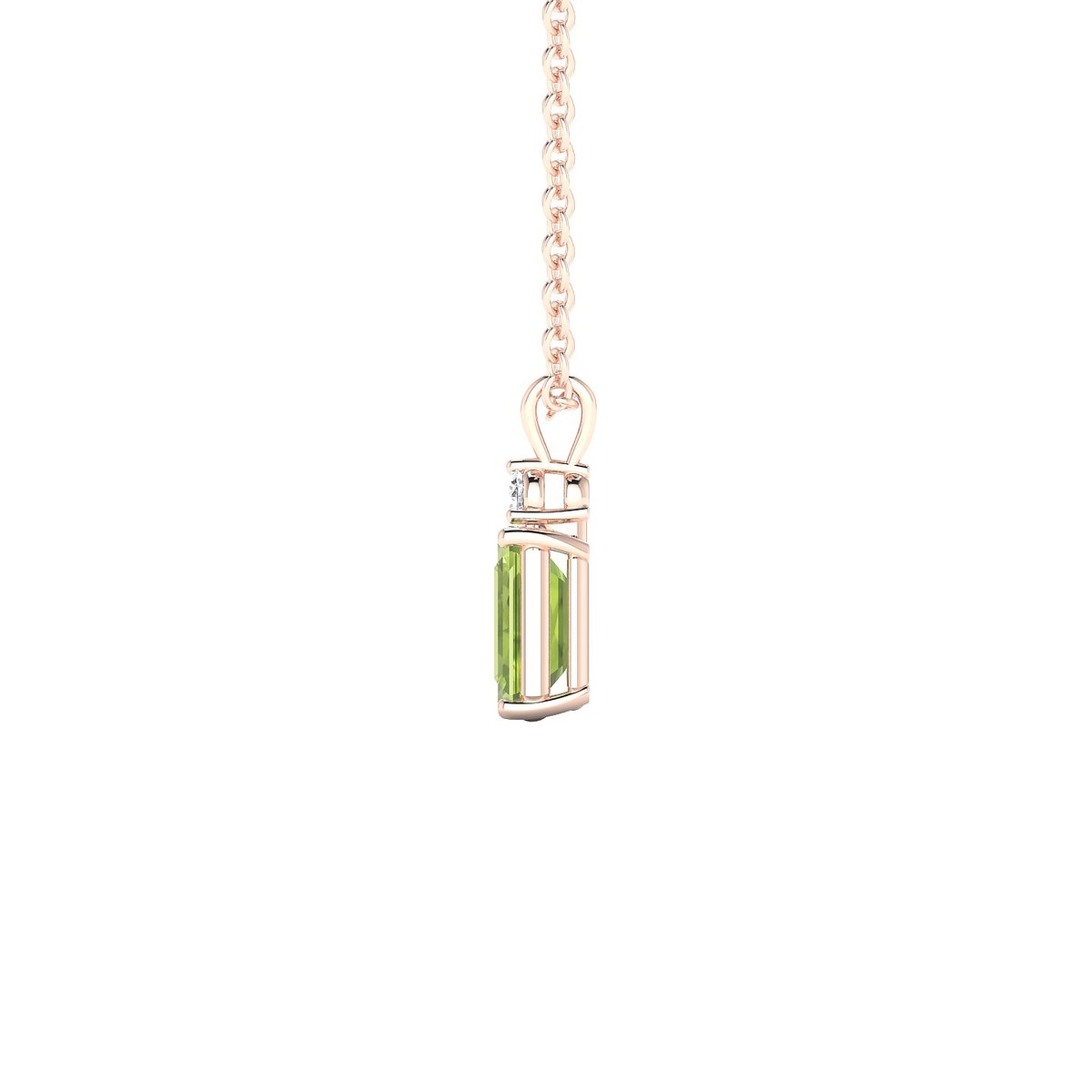 Sparkle | 18k Rose Gold 6 x 4 mm Emerald Peridot Pendant