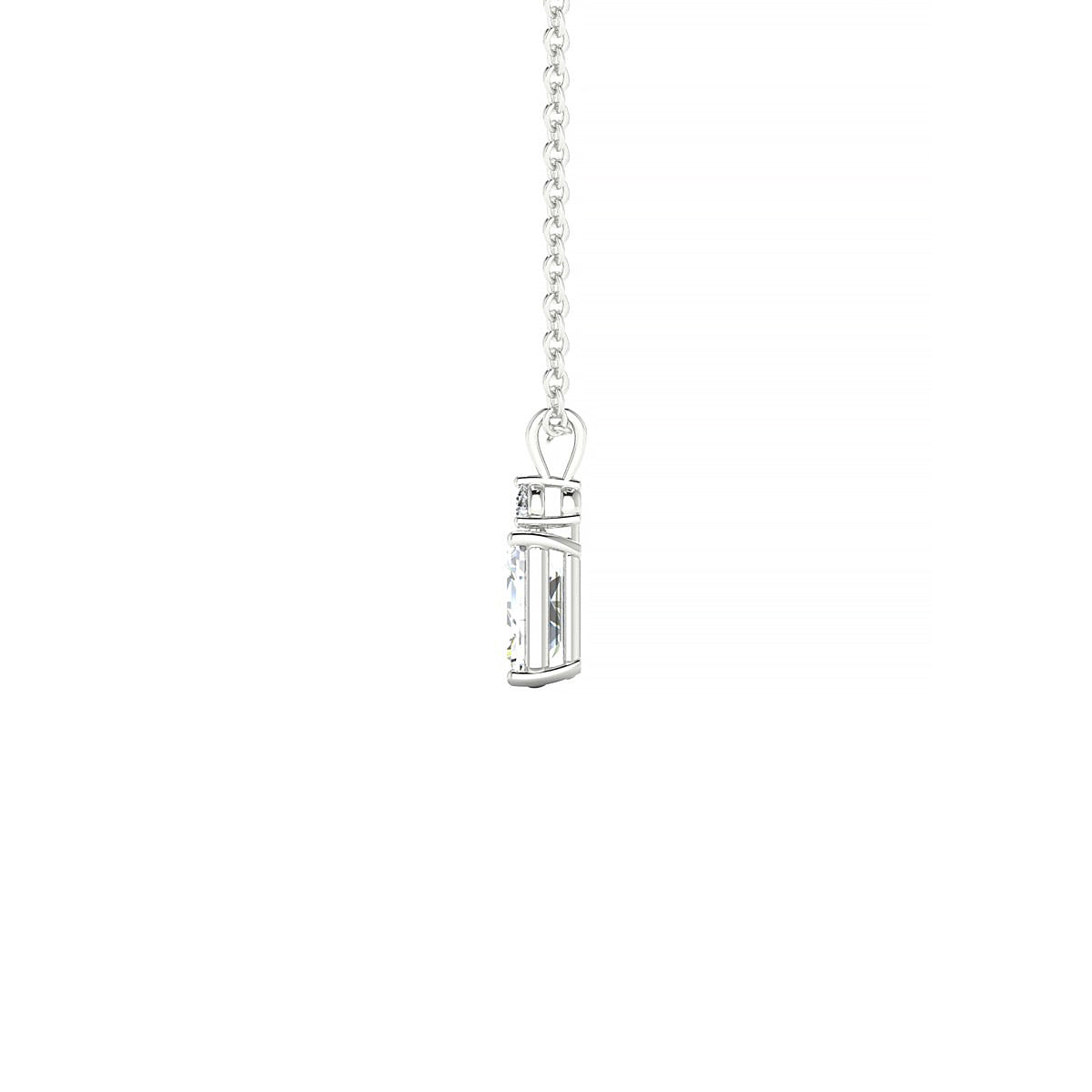 Sparkle | 18k White Gold 6 x 4 mm Emerald Diamond Pendant