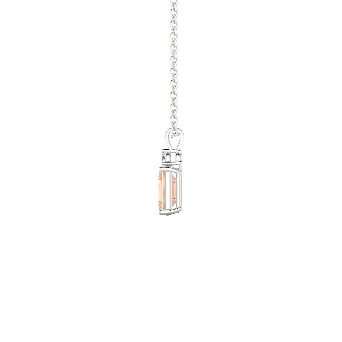 Sparkle | 18k White Gold 6 x 4 mm Emerald Morganite Pendant
