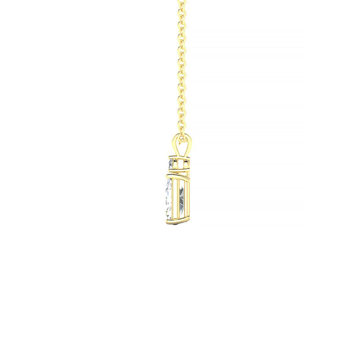 Sparkle | 18k Yellow Gold 6 x 4 mm Emerald Diamond Pendant