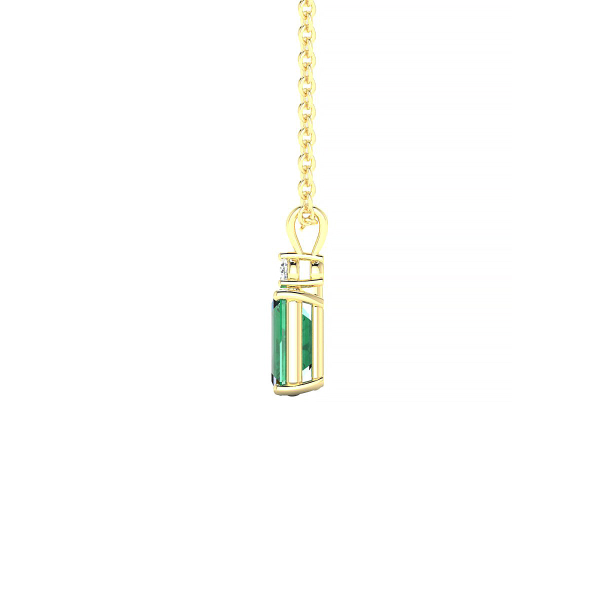 Sparkle | 18k Yellow Gold 6 x 4 mm Emerald Emerald Pendant