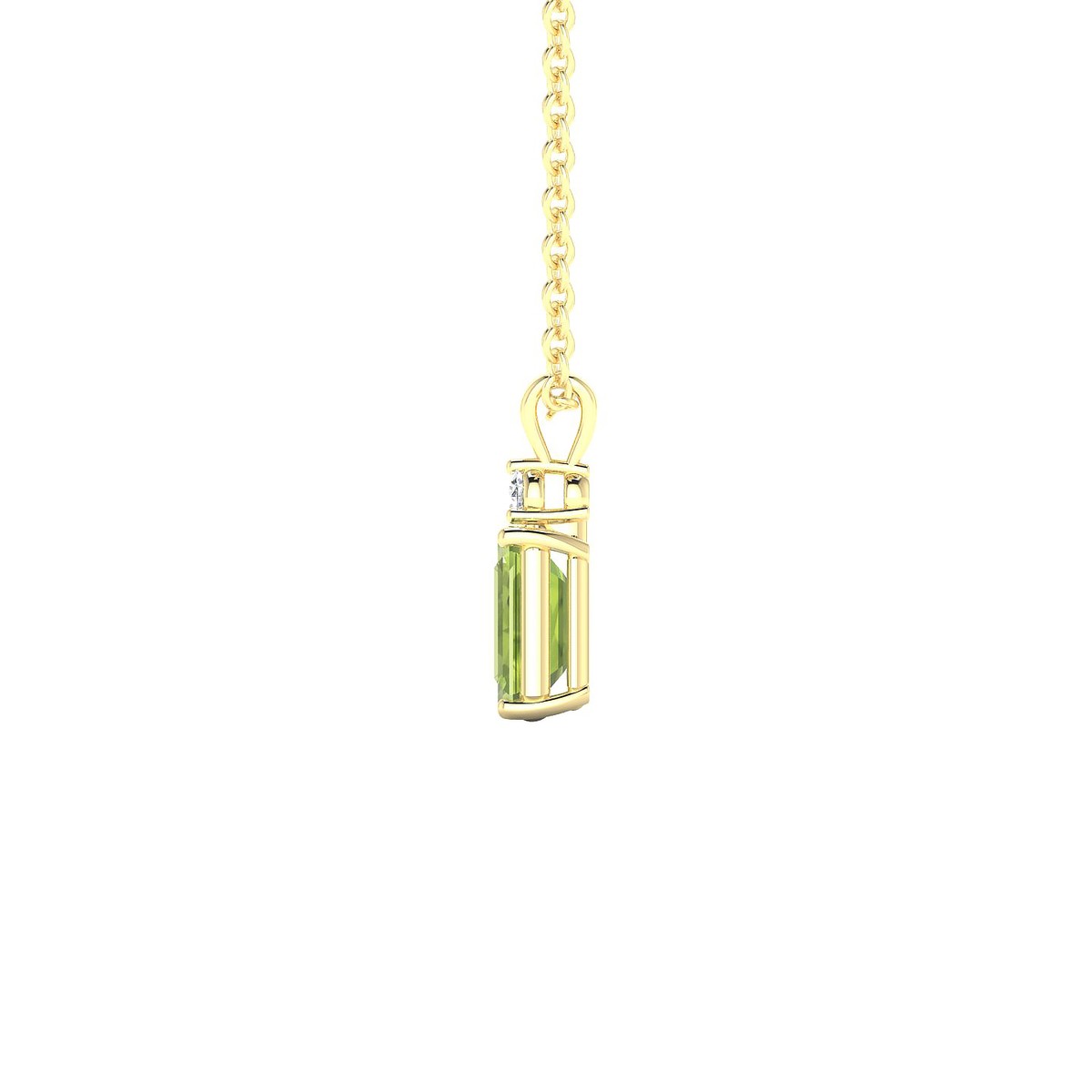 Sparkle | 18k Yellow Gold 6 x 4 mm Emerald Peridot Pendant
