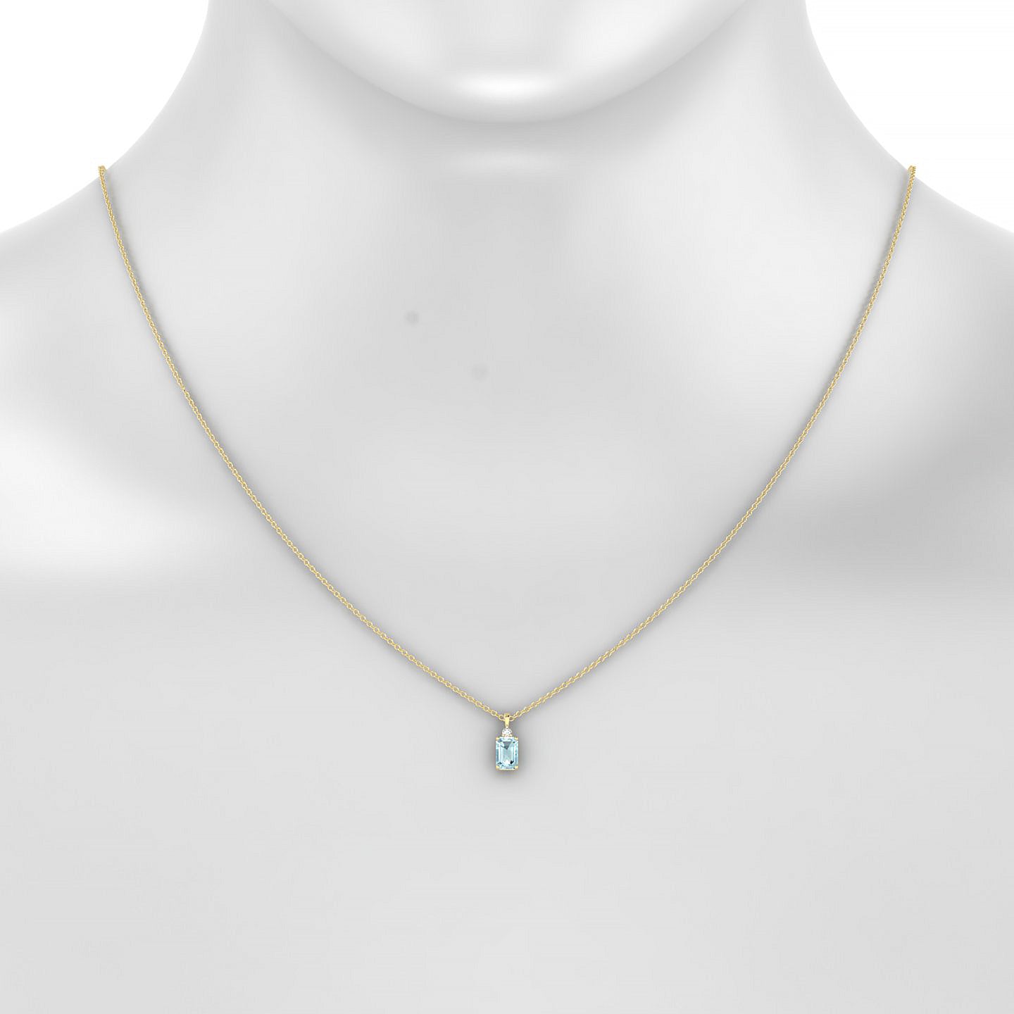 Sparkle | 18k Yellow Gold 6 x 4 mm Emerald Aquamarine Pendant