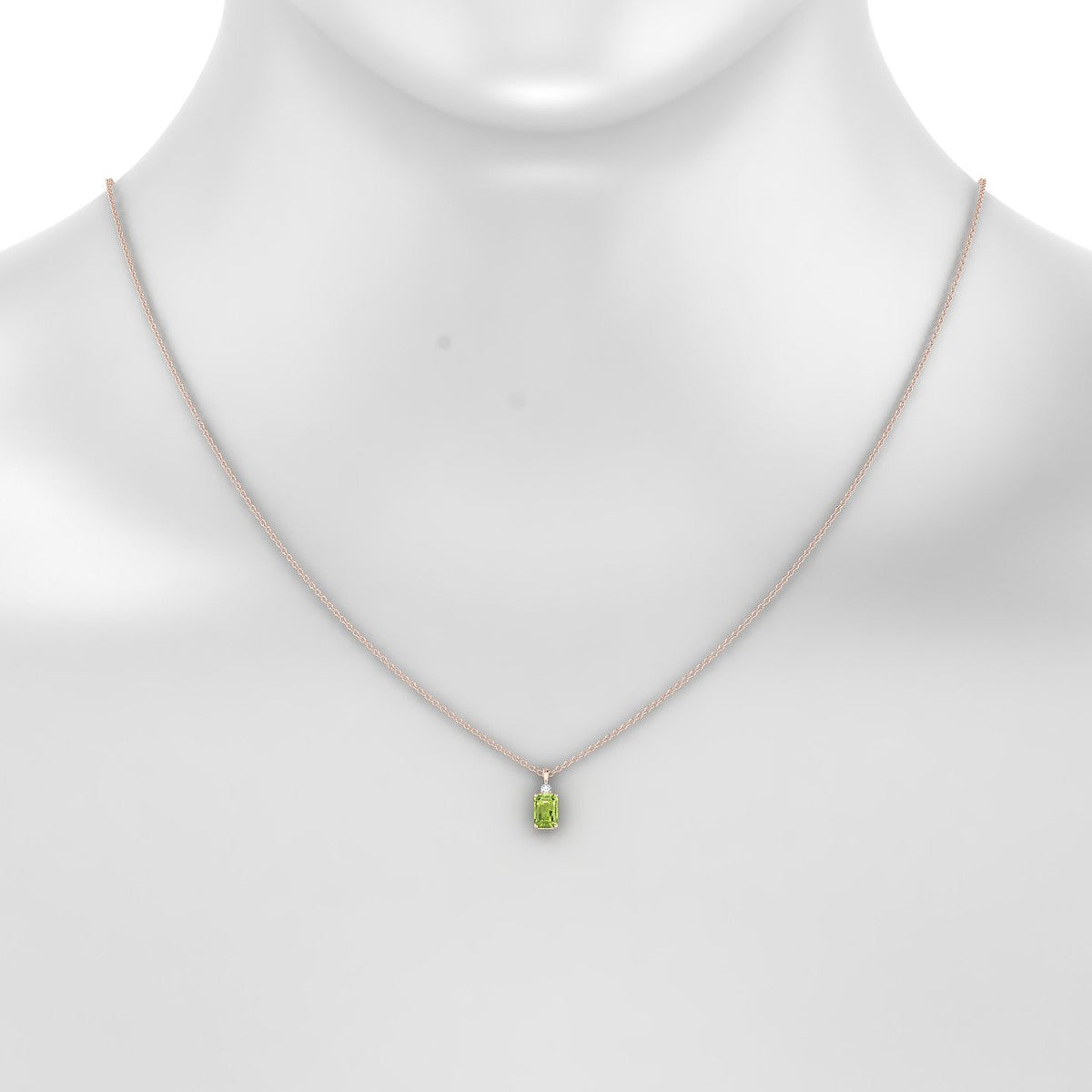 Sparkle | 18k Rose Gold 6 x 4 mm Emerald Peridot Pendant