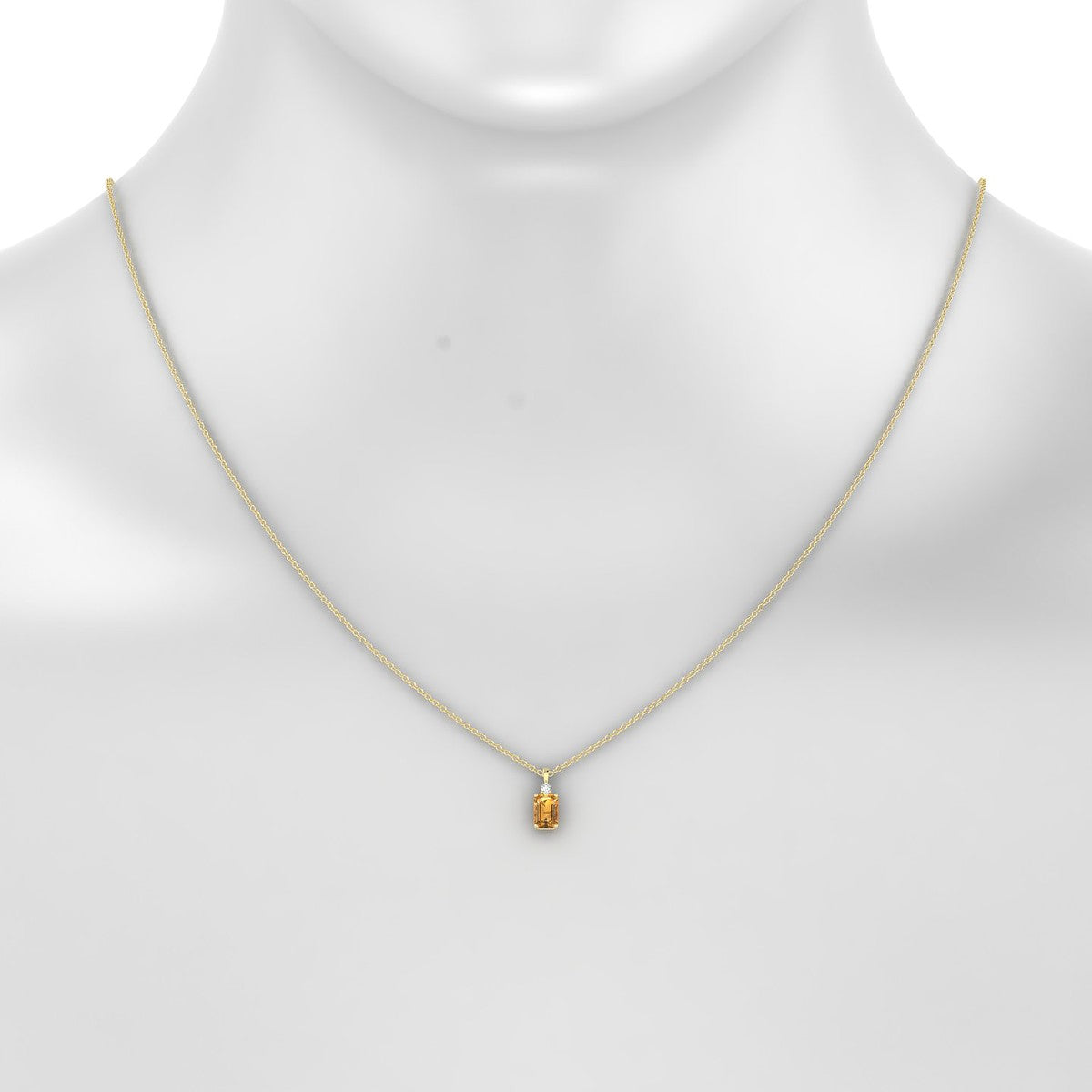 Sparkle | 18k Yellow Gold 6 x 4 mm Emerald Citrine Pendant