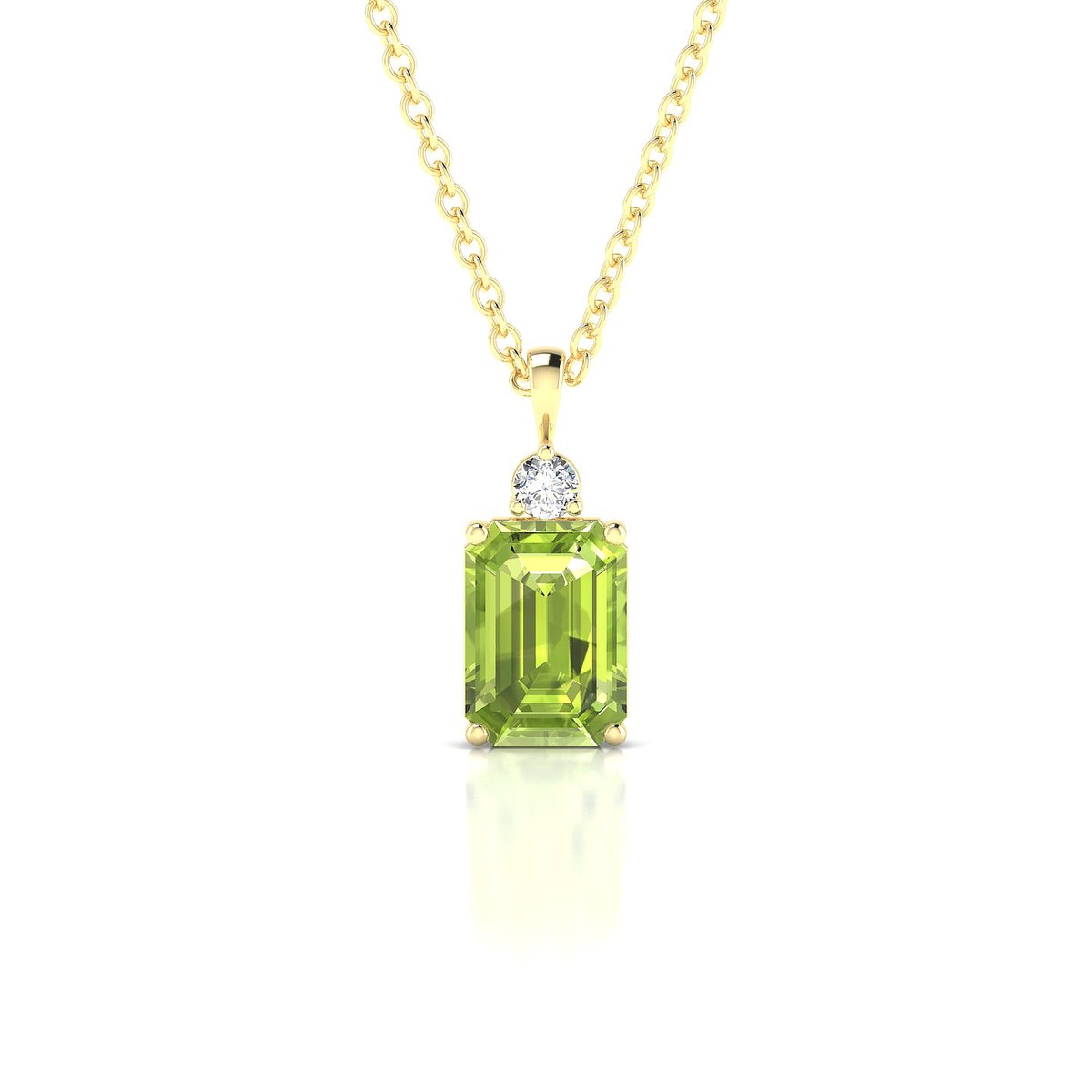 Sparkle | 18k Yellow Gold 7 x 5 mm Emerald Peridot Pendant