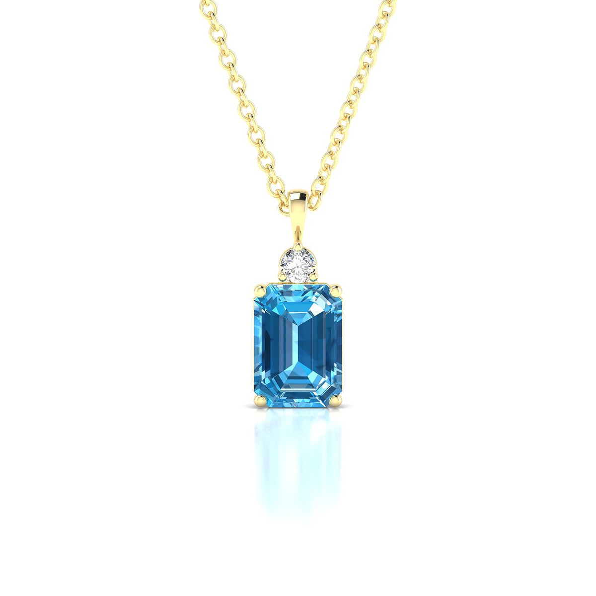 Sparkle | 18k Yellow Gold 7 x 5 mm Emerald Topaz Pendant