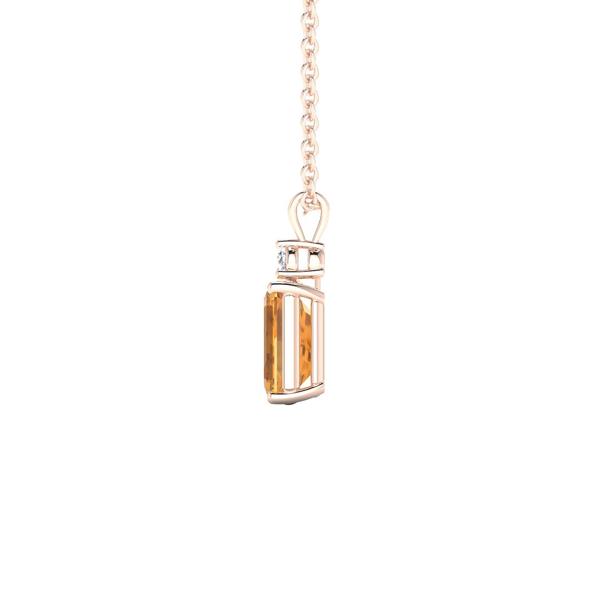 Sparkle | 18k Rose Gold 7 x 5 mm Emerald Citrine Pendant