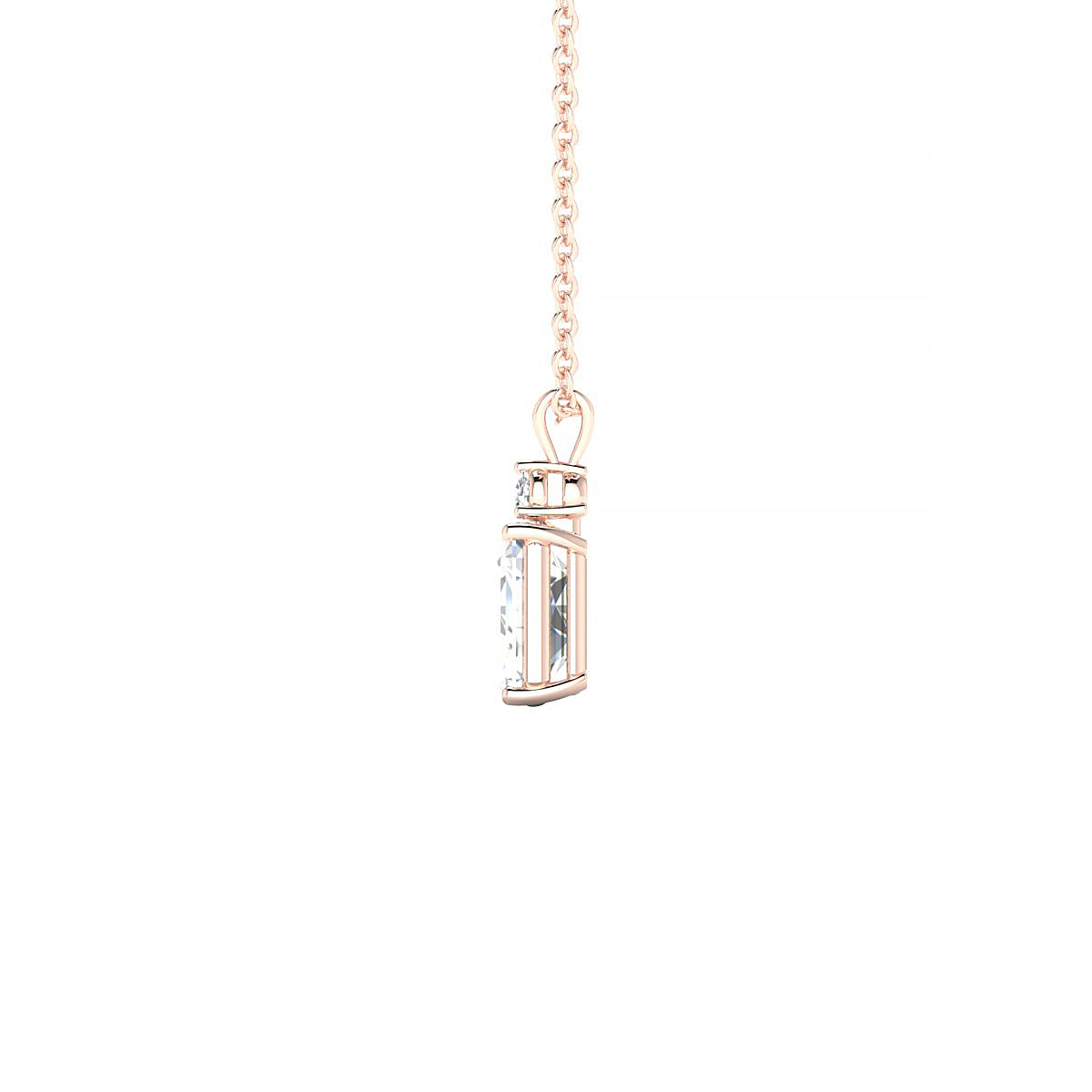 Sparkle | 18k Rose Gold 7 x 5 mm Emerald Diamond Pendant