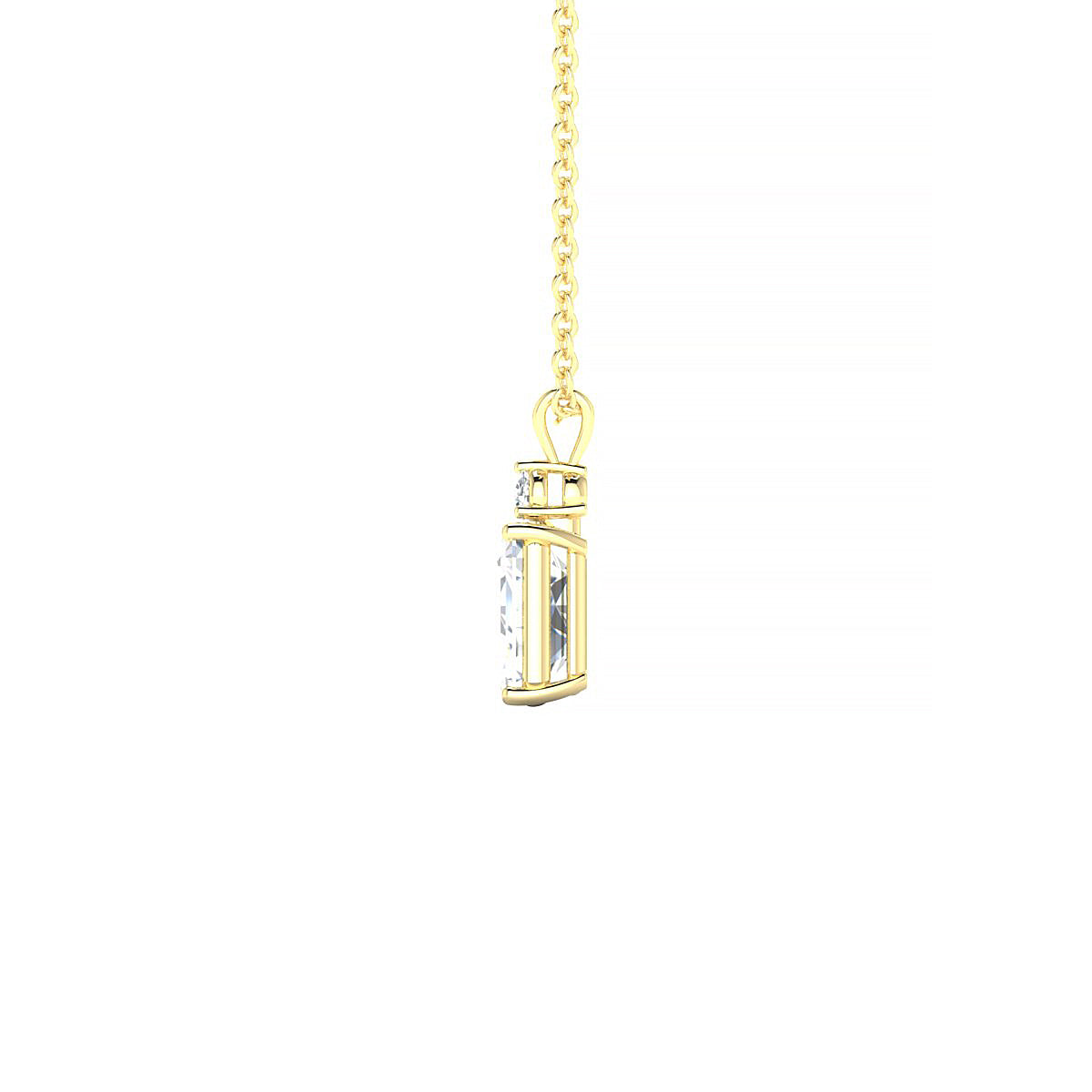 Sparkle | 18k Yellow Gold 7 x 5 mm Emerald Diamond Pendant