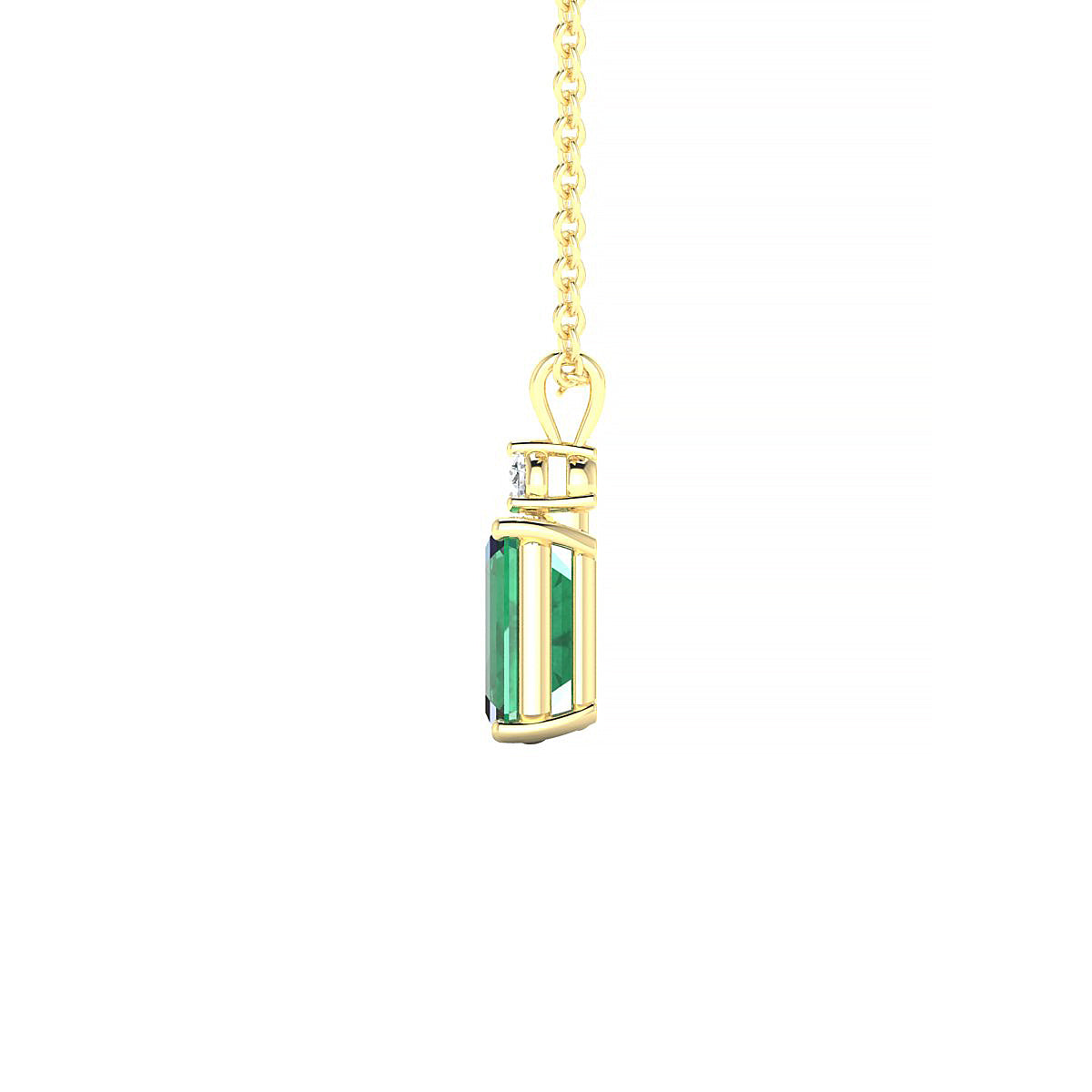 Sparkle | 18k Yellow Gold 7 x 5 mm Emerald Emerald Pendant