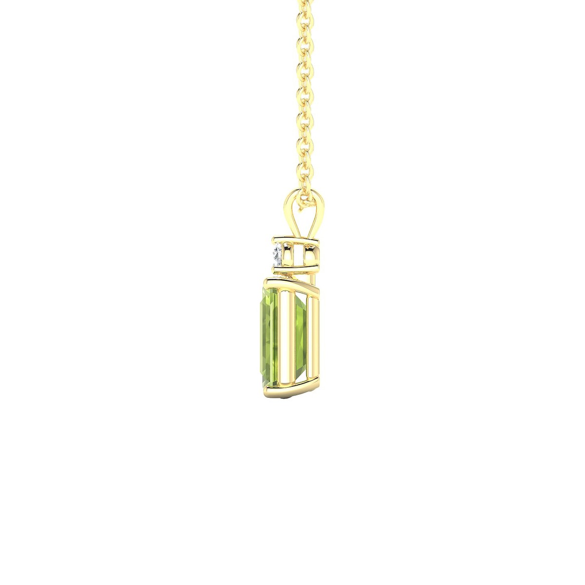 Sparkle | 18k Yellow Gold 7 x 5 mm Emerald Peridot Pendant