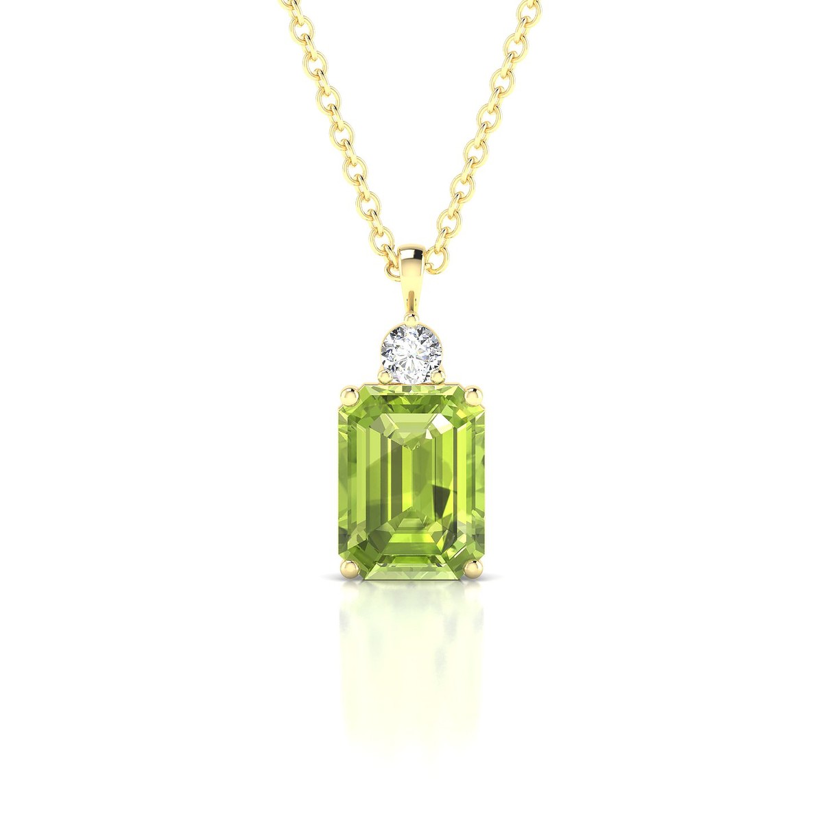 Sparkle | 18k Yellow Gold 8 x 6 mm Emerald Peridot Pendant