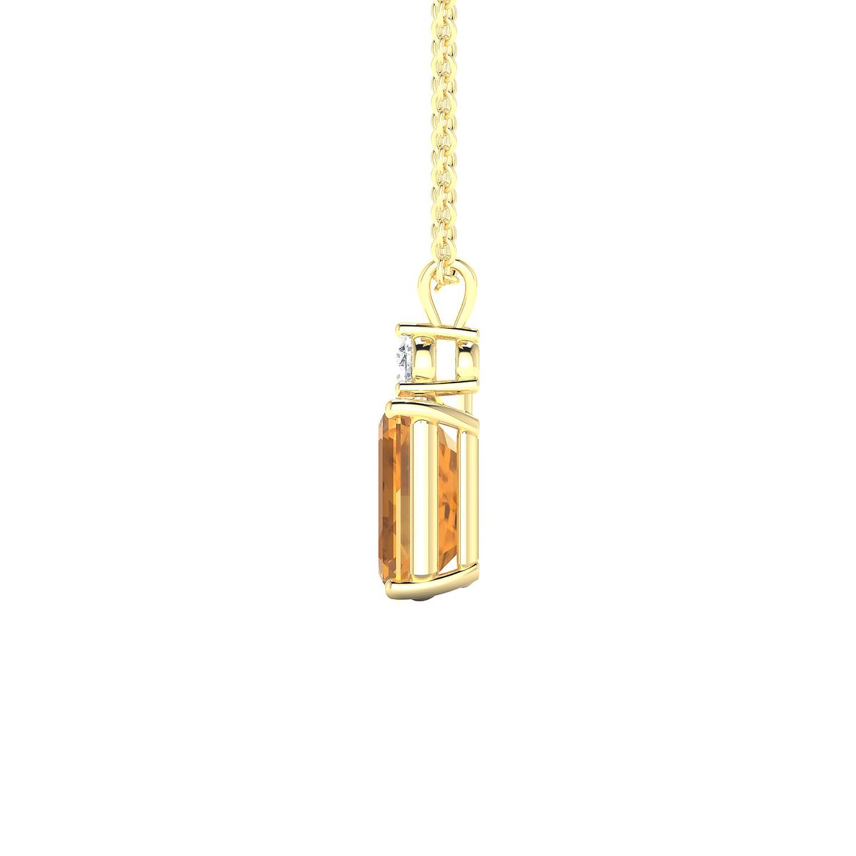 Sparkle | 18k Yellow Gold 8 x 6 mm Emerald Citrine Pendant
