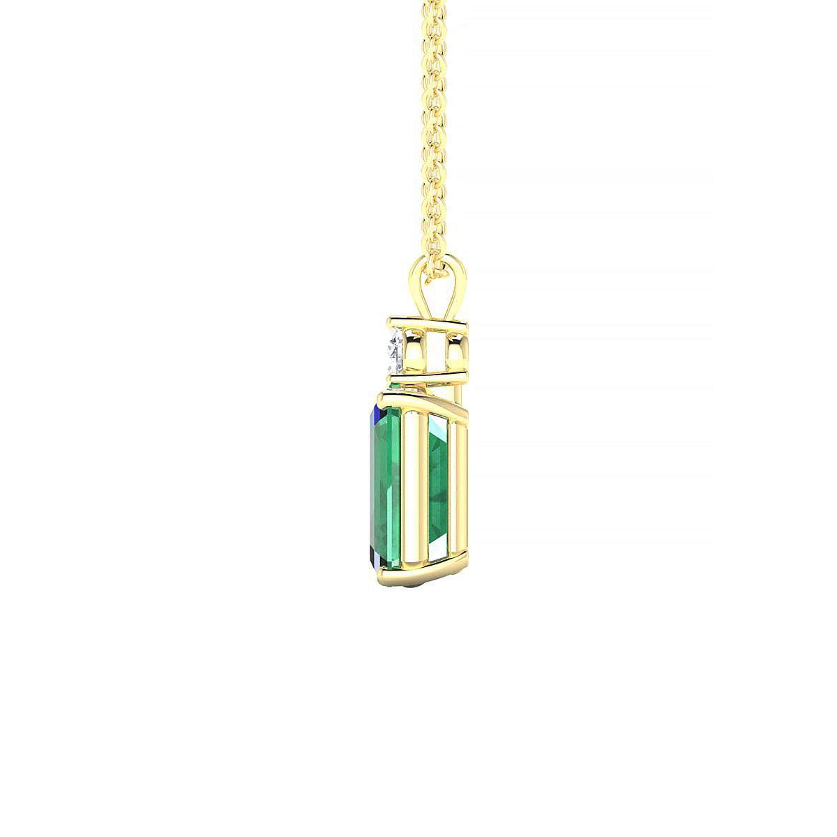 Sparkle | 18k Yellow Gold 8 x 6 mm Emerald Emerald Pendant