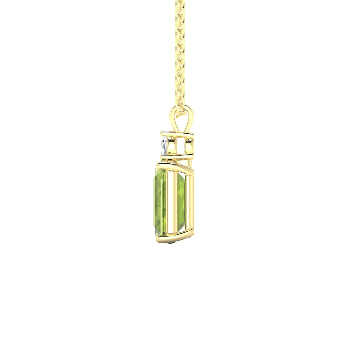 Sparkle | 18k Yellow Gold 8 x 6 mm Emerald Peridot Pendant