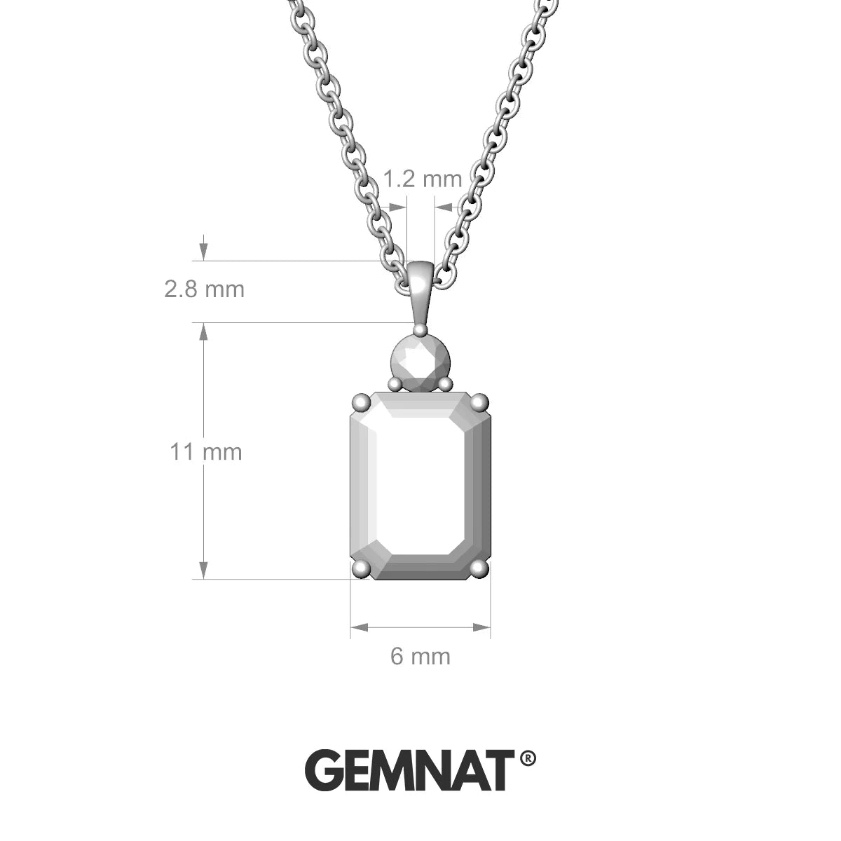 Sparkle | 18k Rose Gold 8 x 6 mm Emerald Emerald Pendant