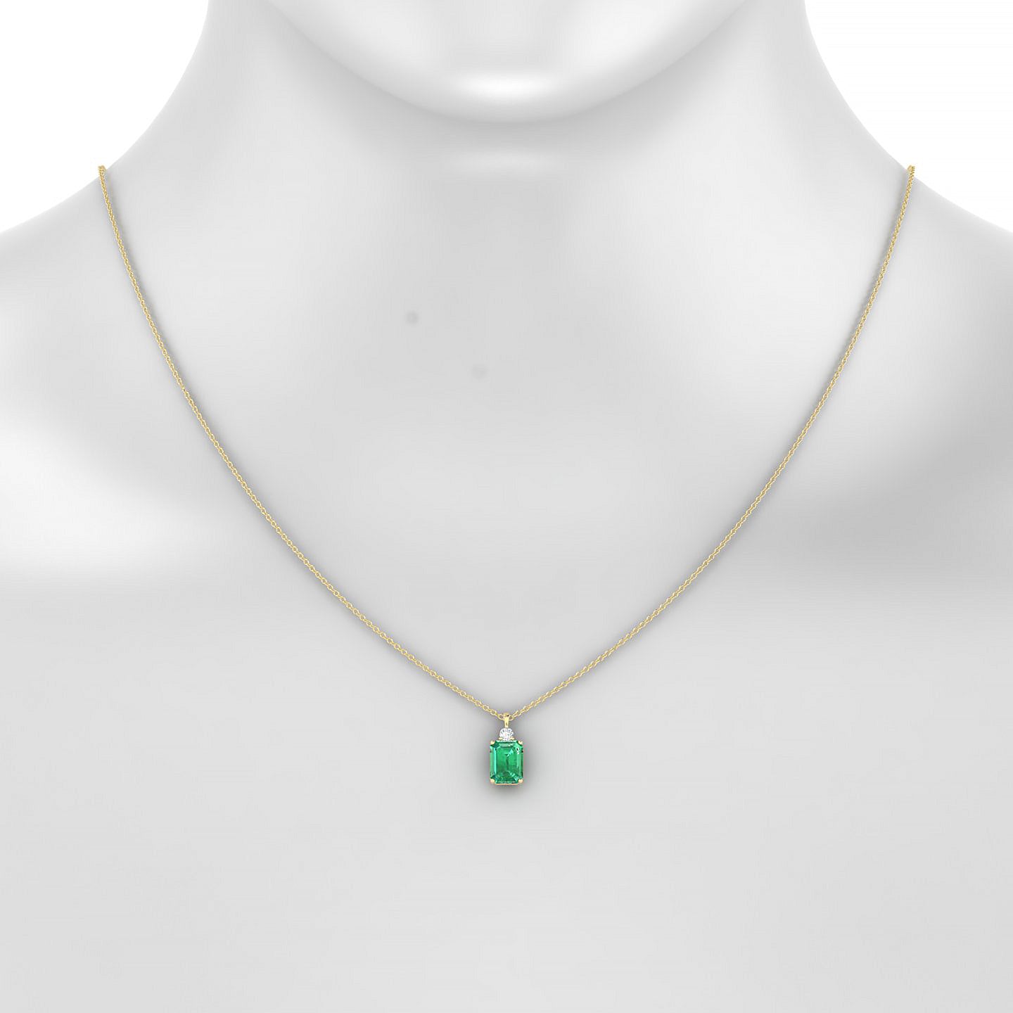 Sparkle | 18k Yellow Gold 8 x 6 mm Emerald Emerald Pendant