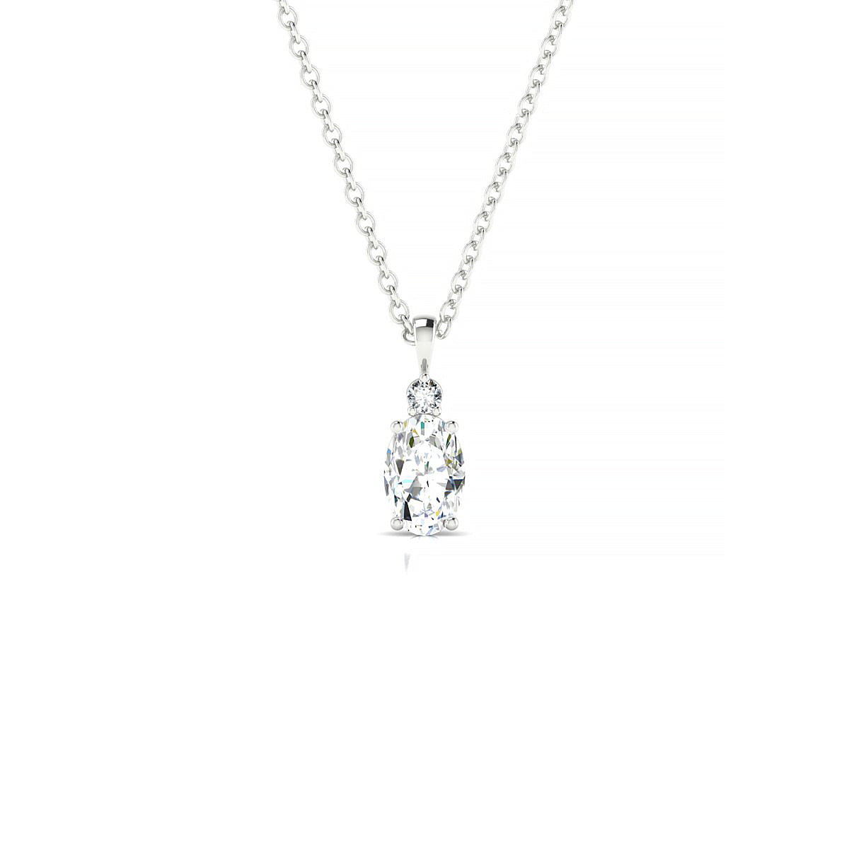 Sparkle | 18k White Gold 6 x 4 mm Oval Diamond Pendant