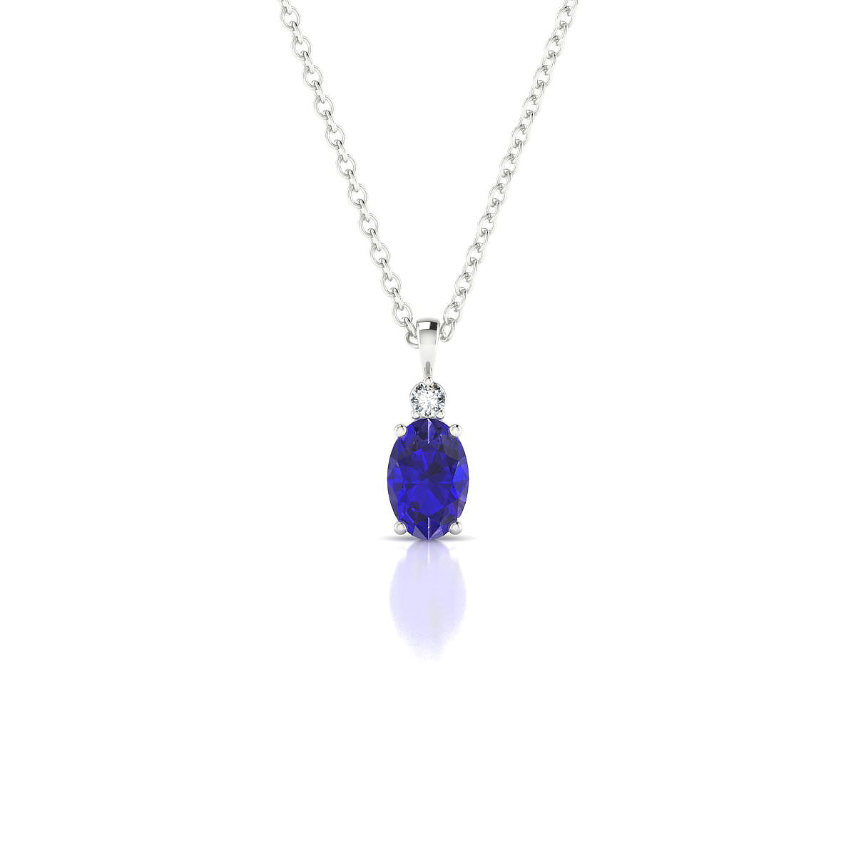 Sparkle | 18k White Gold 6 x 4 mm Oval Tanzanite Pendant