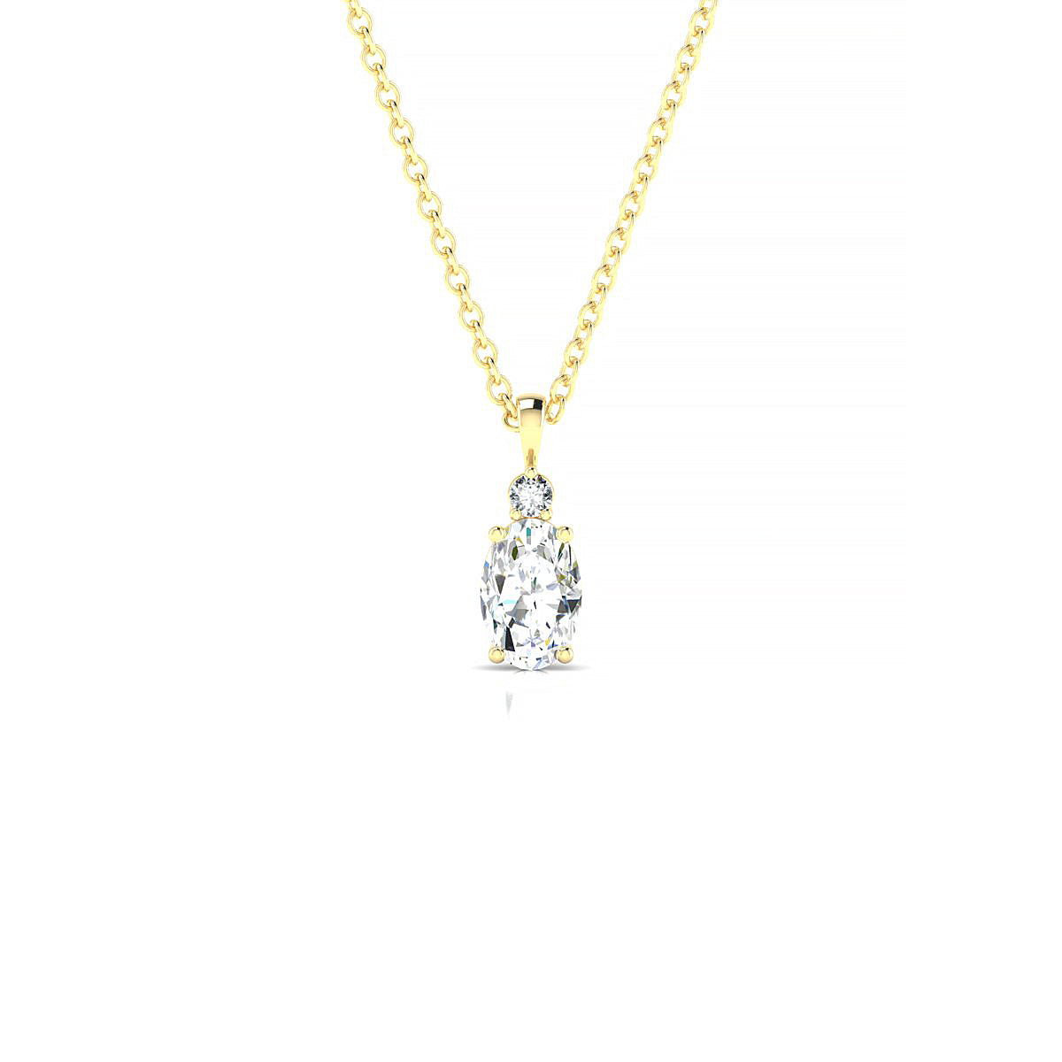 Sparkle | 18k Yellow Gold 6 x 4 mm Oval Diamond Pendant