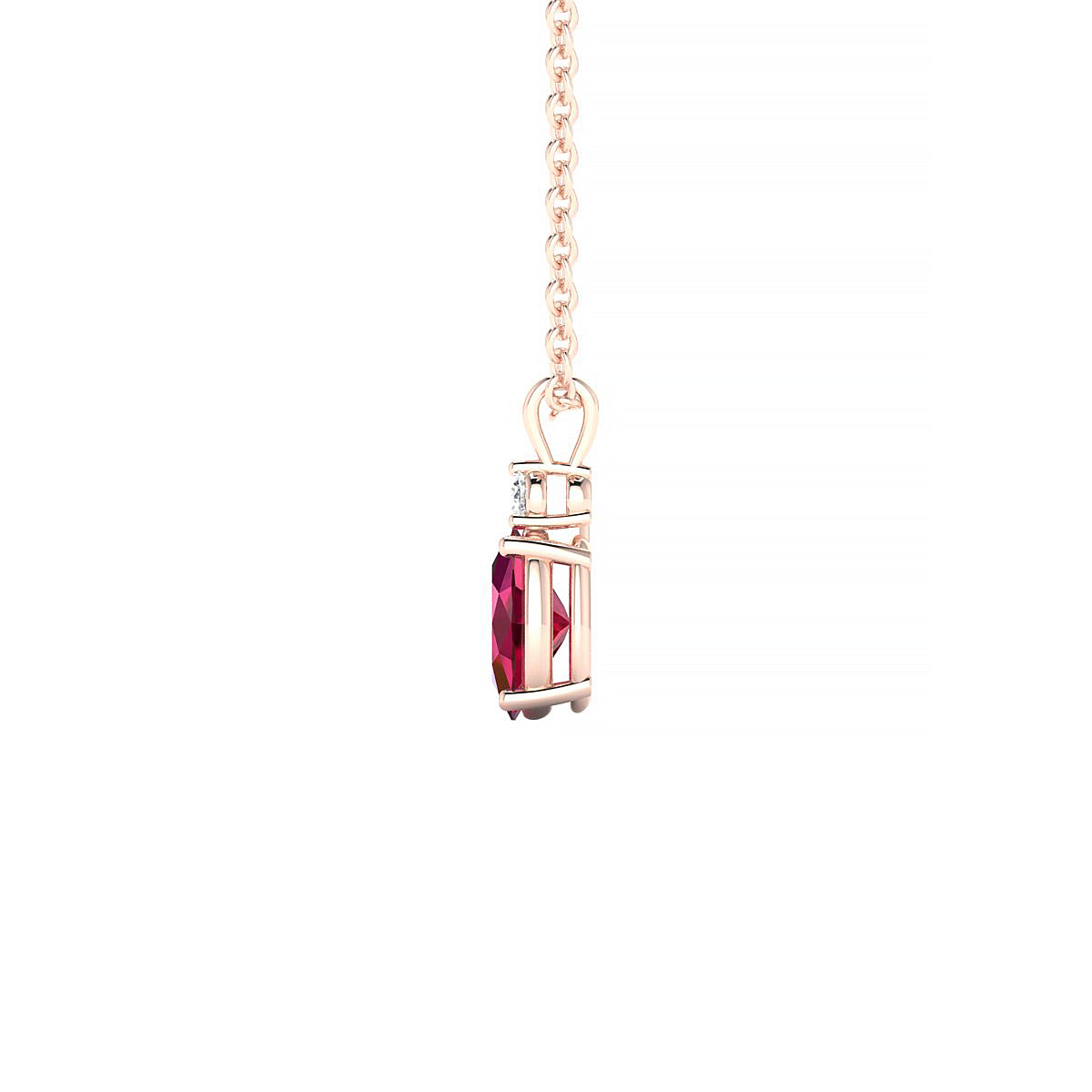 Sparkle | 18k Rose Gold 6 x 4 mm Oval Ruby Pendant
