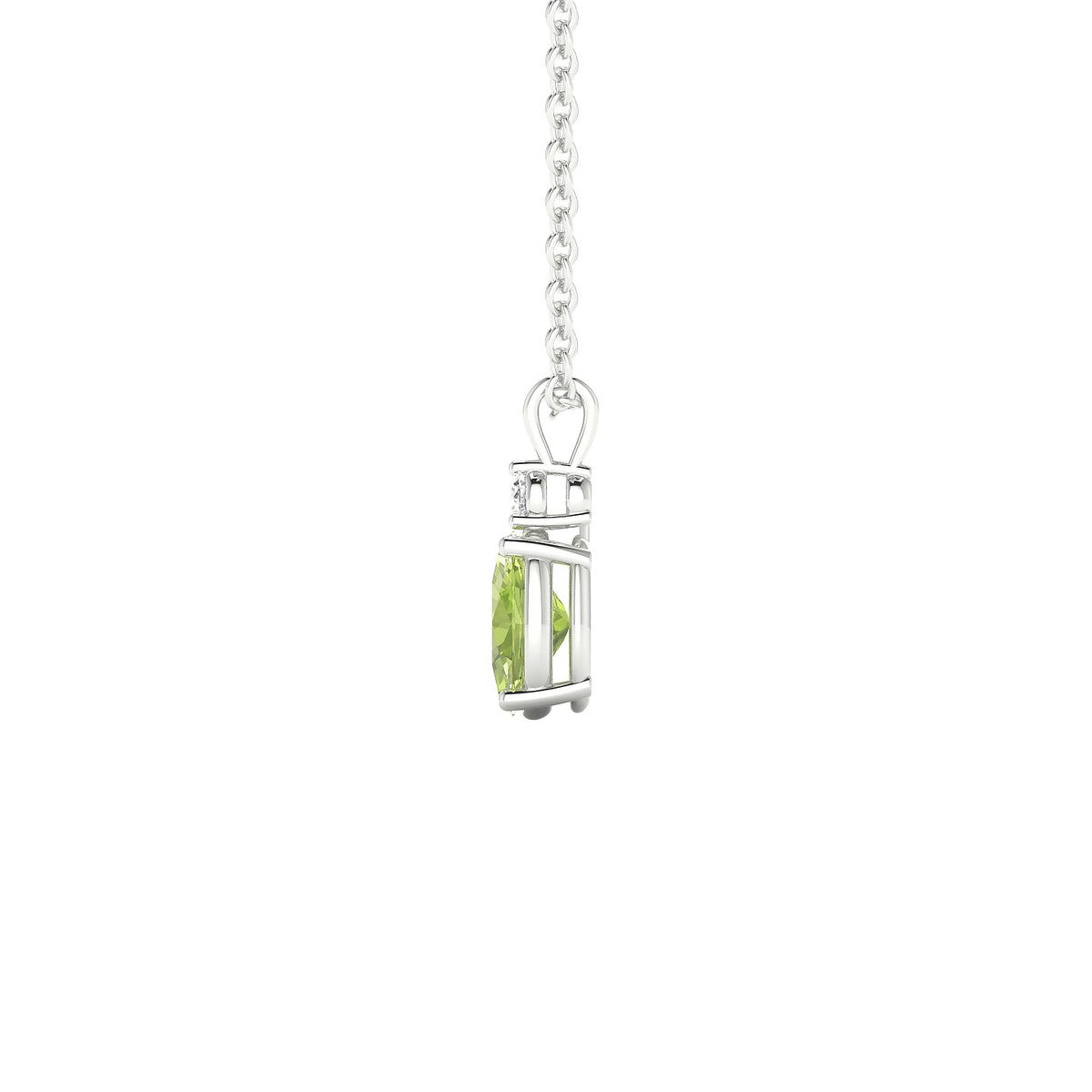Sparkle | 18k White Gold 6 x 4 mm Oval Peridot Pendant