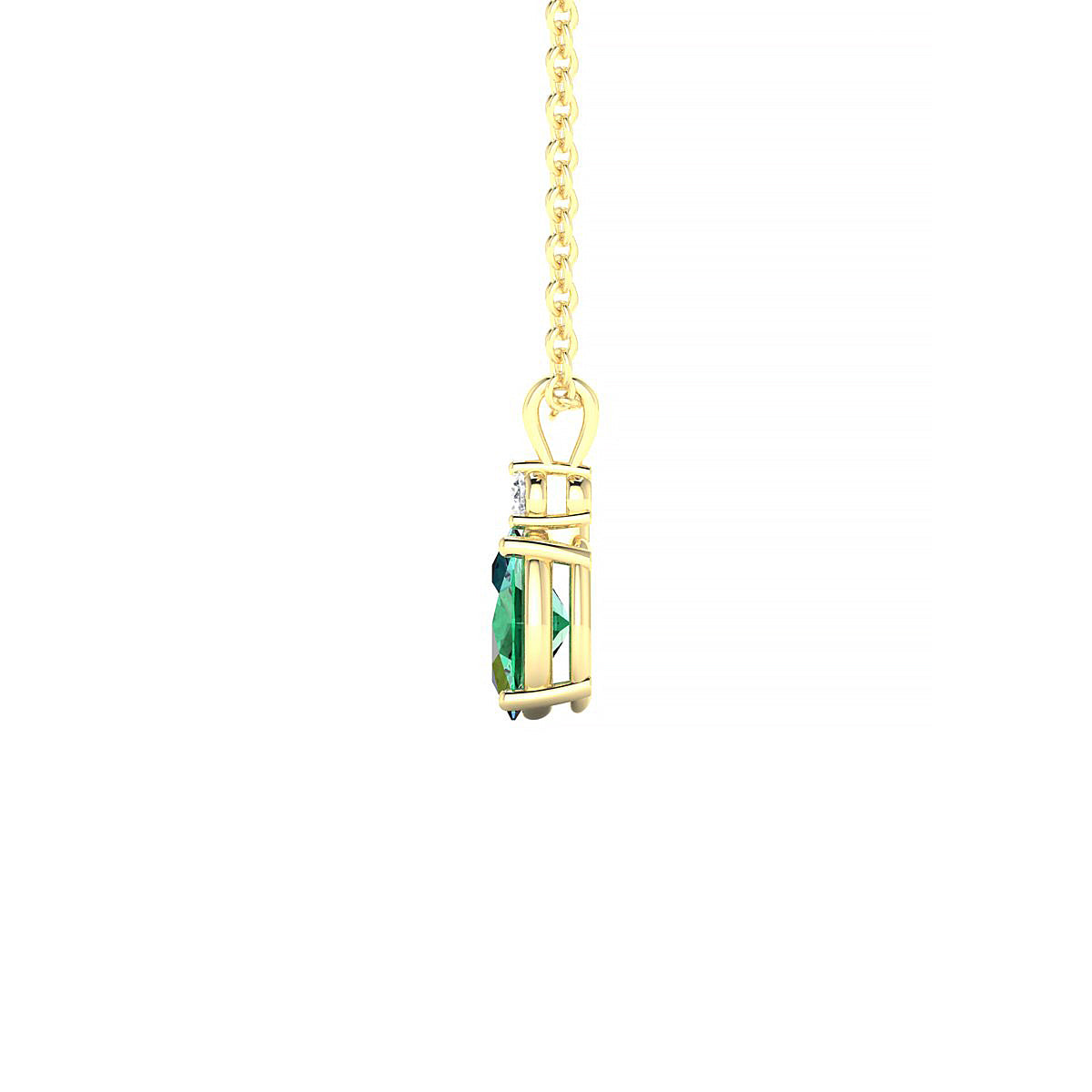 Sparkle | 18k Yellow Gold 6 x 4 mm Oval Emerald Pendant
