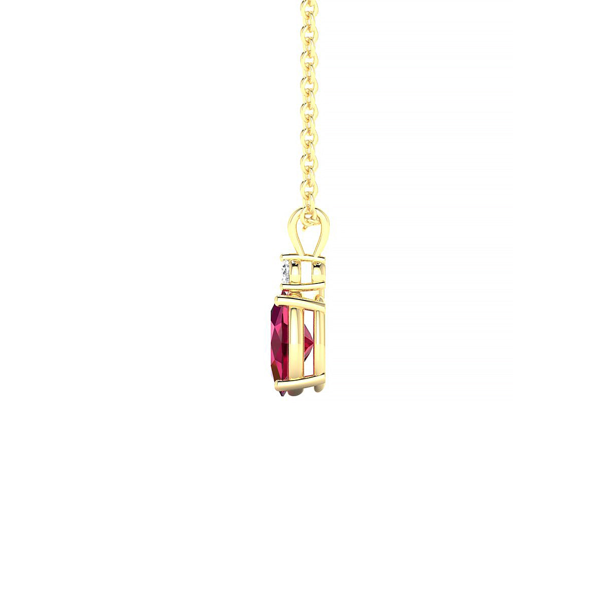 Sparkle | 18k Yellow Gold 6 x 4 mm Oval Ruby Pendant