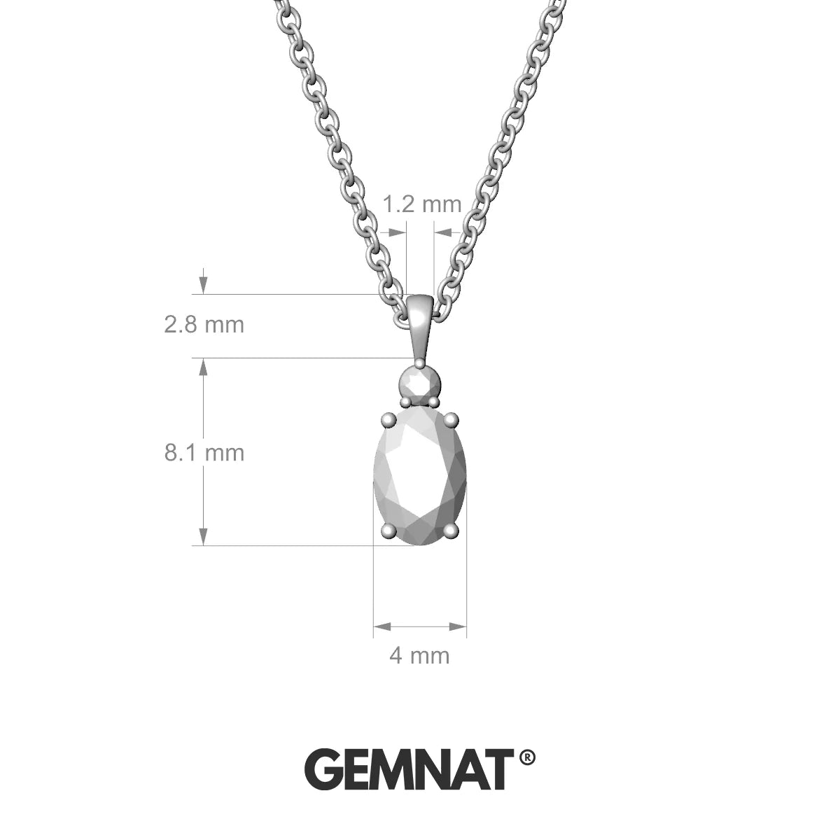 Sparkle | 18k White Gold 6 x 4 mm Oval Citrine Pendant