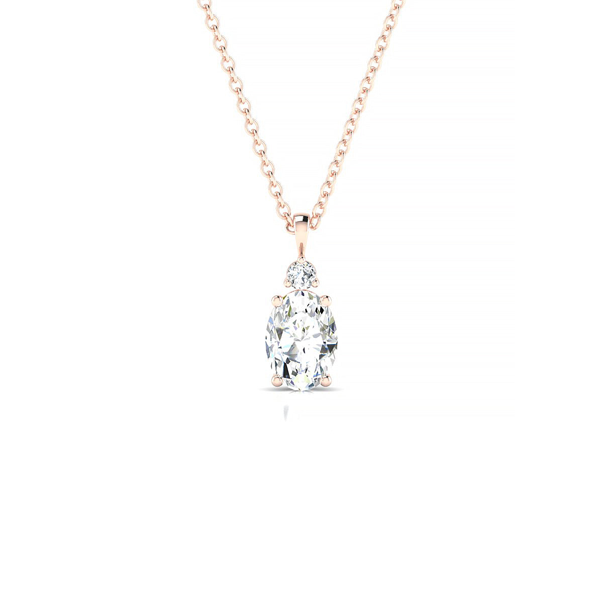 Sparkle | 18k Rose Gold 7 x 5 mm Oval Diamond Pendant