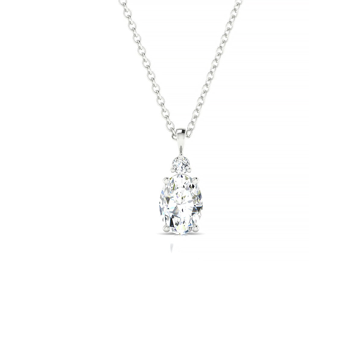Sparkle | 18k White Gold 7 x 5 mm Oval Diamond Pendant