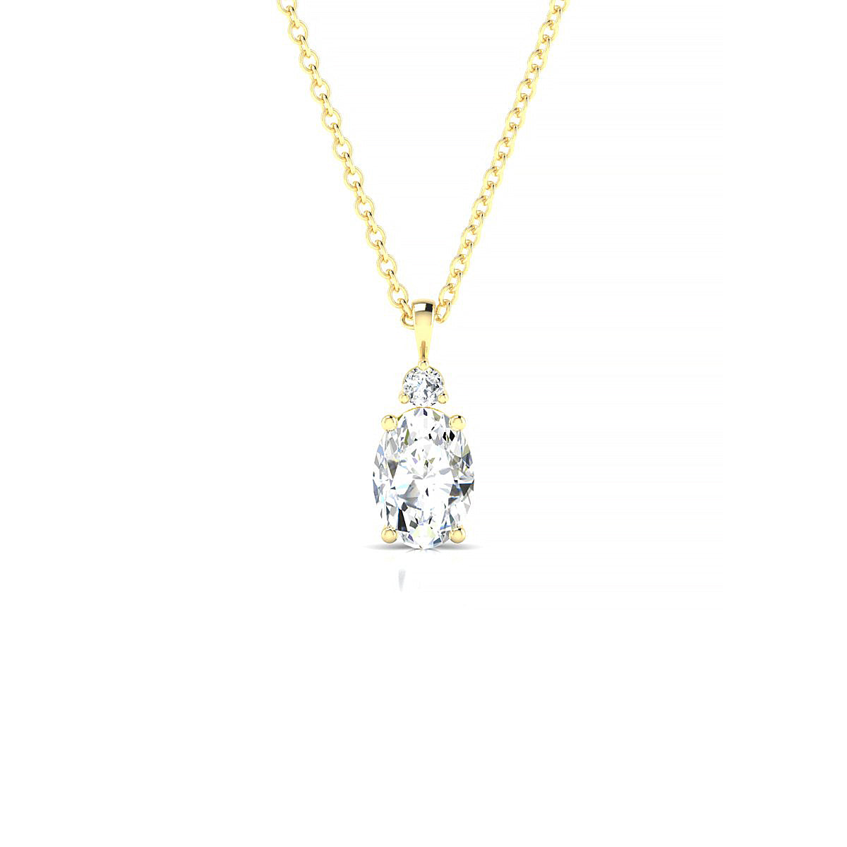 Sparkle | 18k Yellow Gold 7 x 5 mm Oval Diamond Pendant