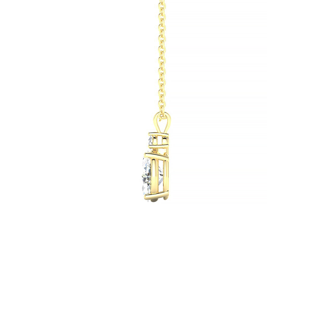 Sparkle | 18k Yellow Gold 7 x 5 mm Oval Diamond Pendant