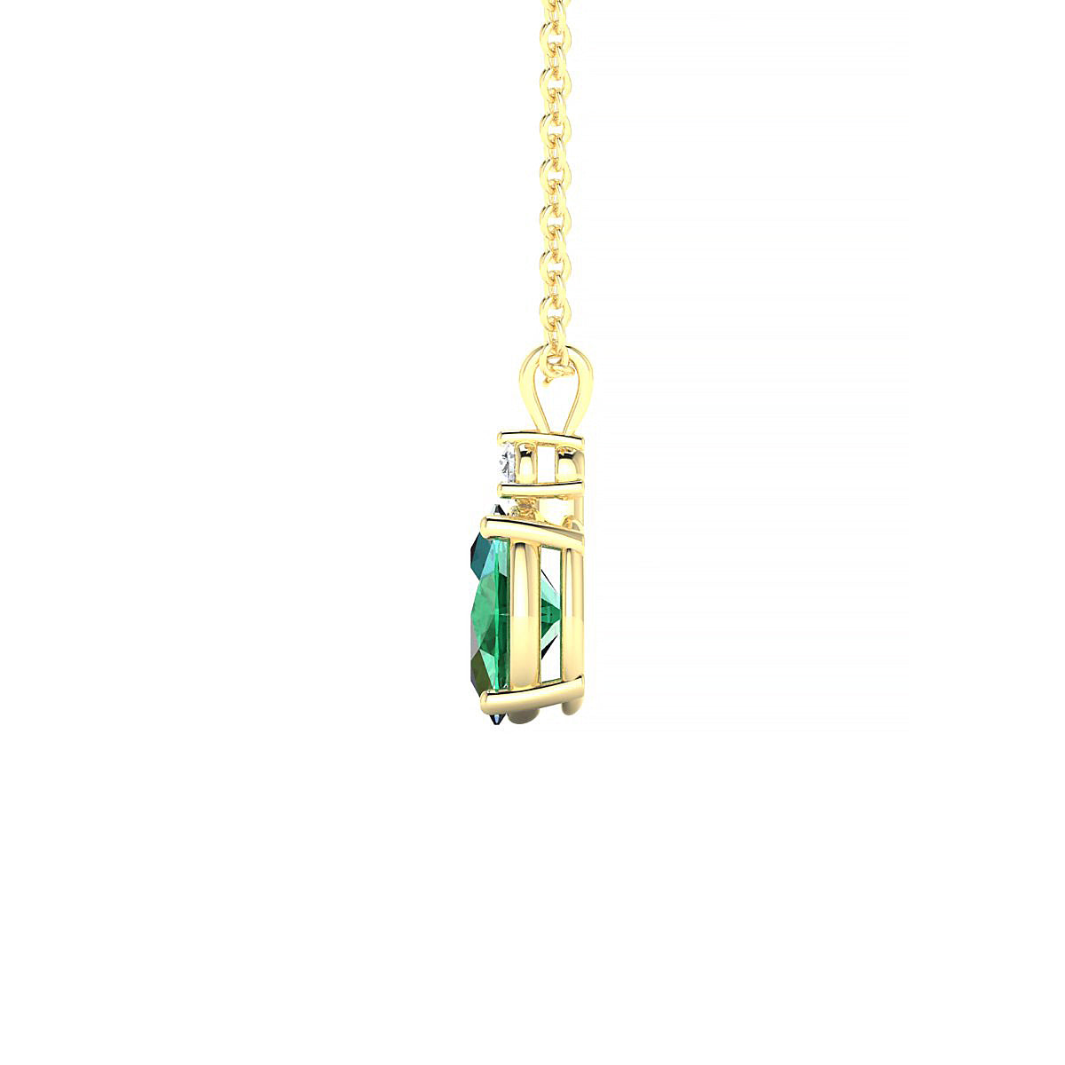 Sparkle | 18k Yellow Gold 7 x 5 mm Oval Emerald Pendant