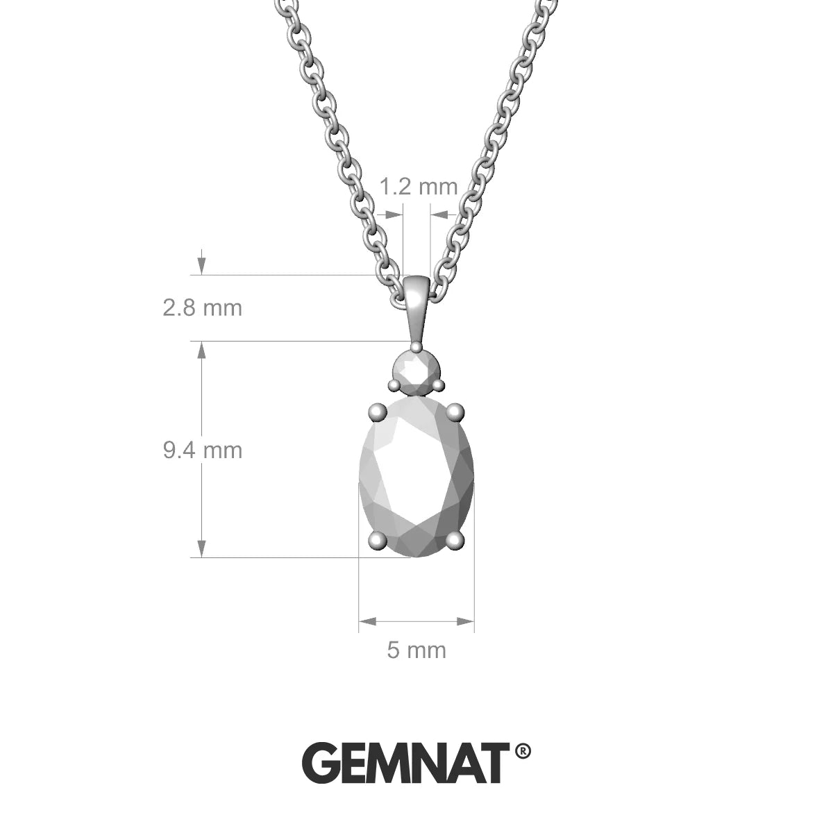 Sparkle | 18k White Gold 7 x 5 mm Oval Ruby Pendant