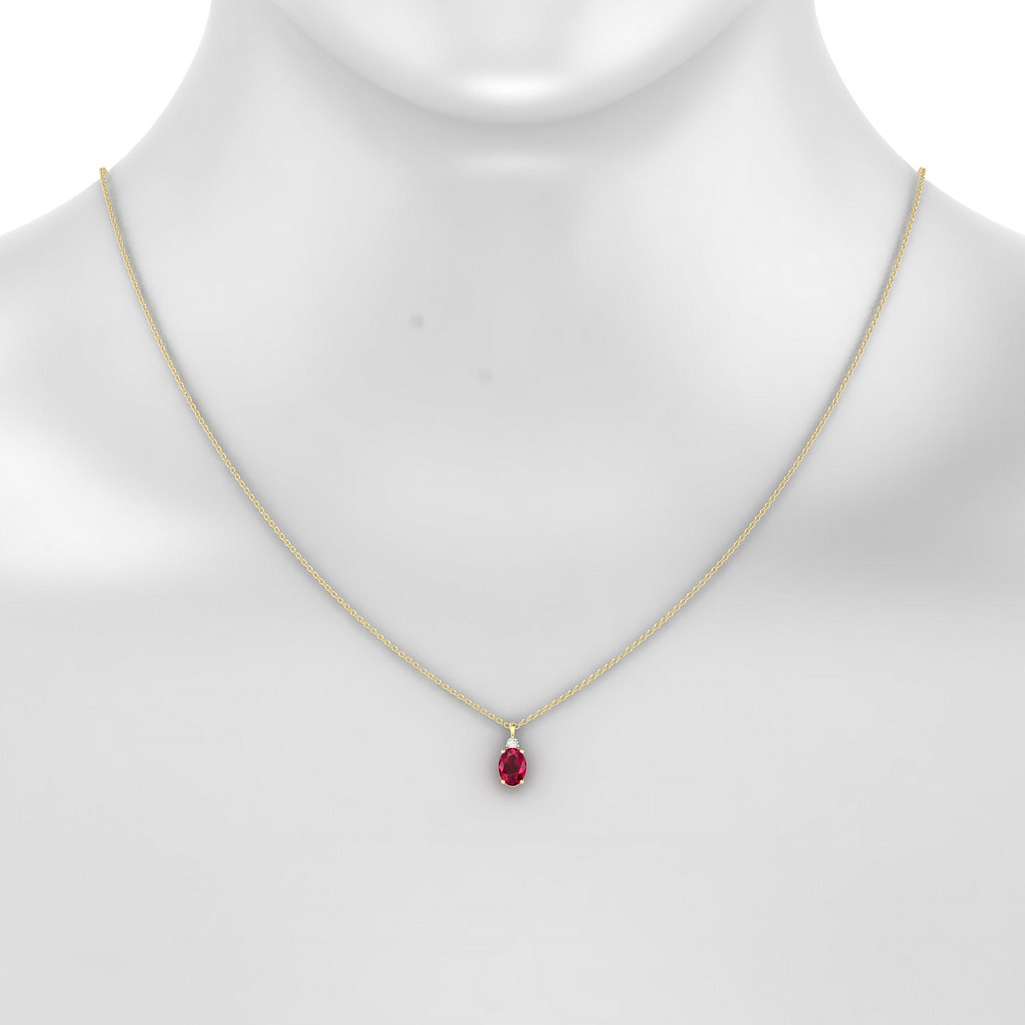 Sparkle | 18k Yellow Gold 7 x 5 mm Oval Ruby Pendant