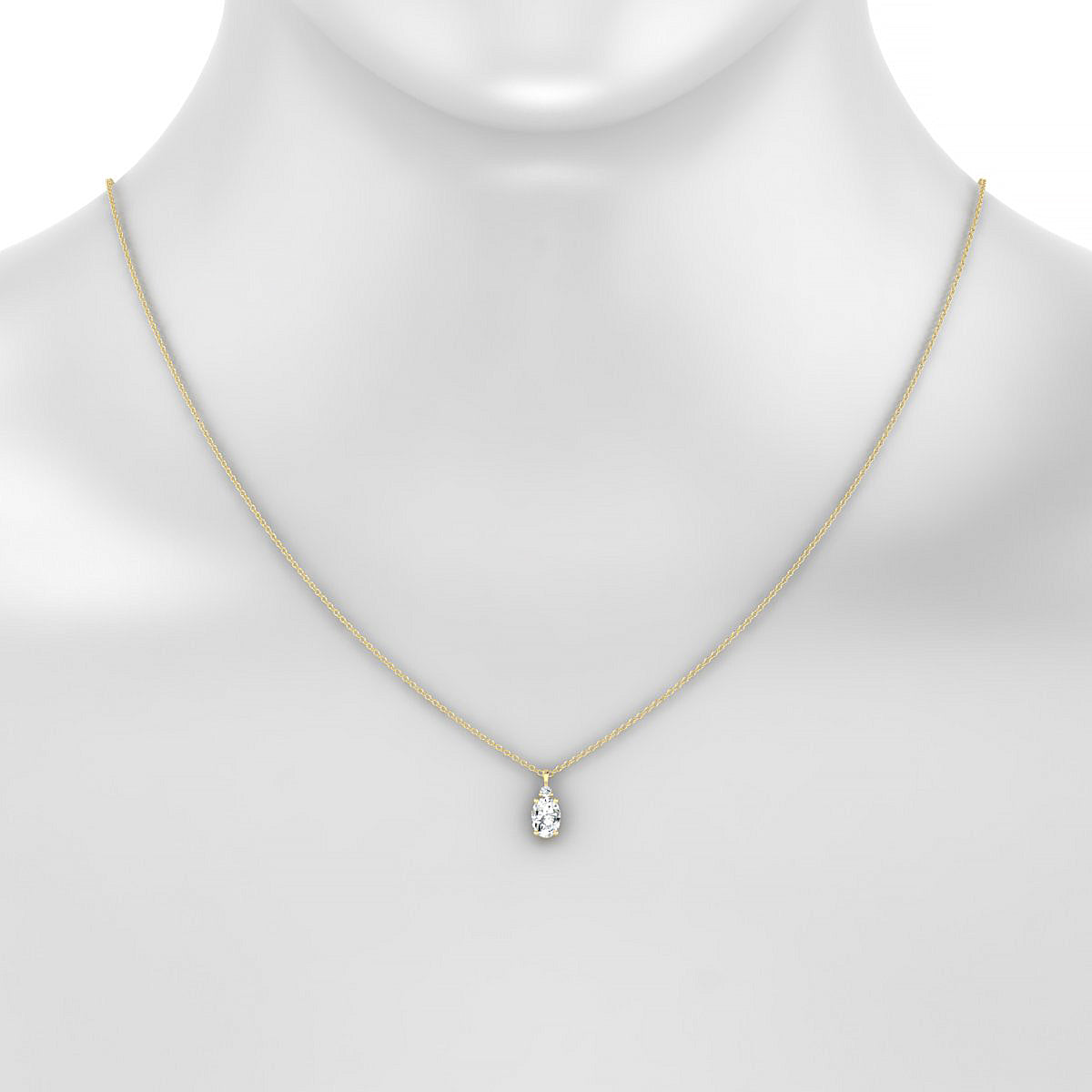 Sparkle | 18k Yellow Gold 7 x 5 mm Oval Diamond Pendant
