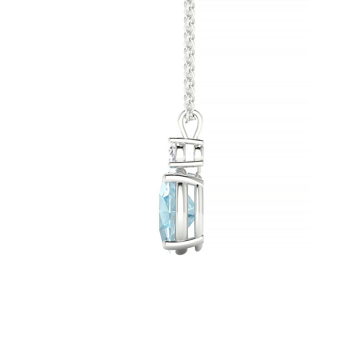 Sparkle | 18k White Gold 8 x 6 mm Oval Aquamarine Pendant