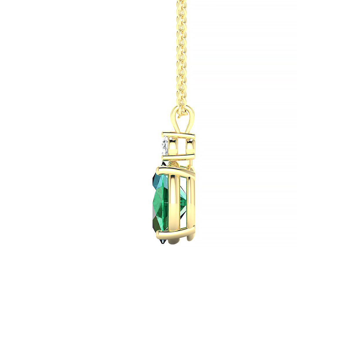 Sparkle | 18k Yellow Gold 8 x 6 mm Oval Emerald Pendant