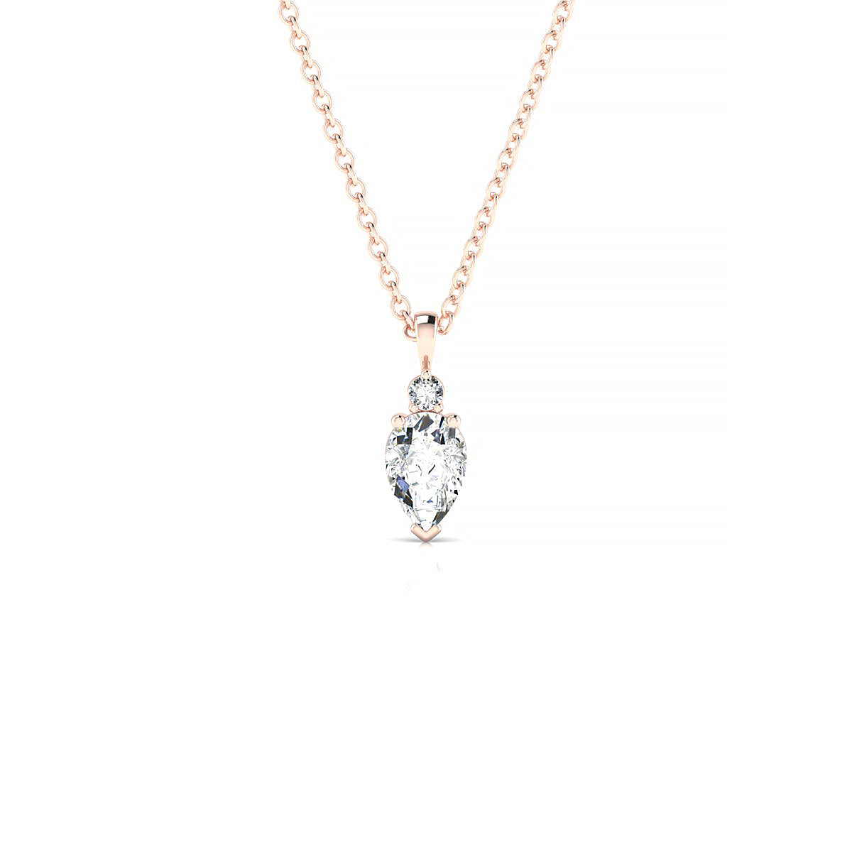 Sparkle | 18k Rose Gold 6 x 4 mm Pear Diamond Pendant