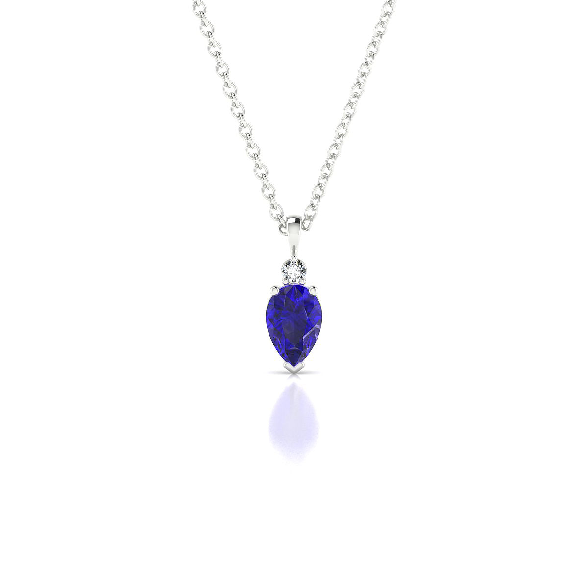 Sparkle | 18k White Gold 6 x 4 mm Pear Tanzanite Pendant