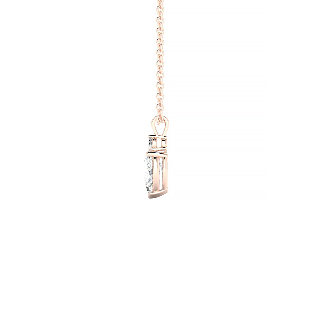 Sparkle | 18k Rose Gold 6 x 4 mm Pear Diamond Pendant