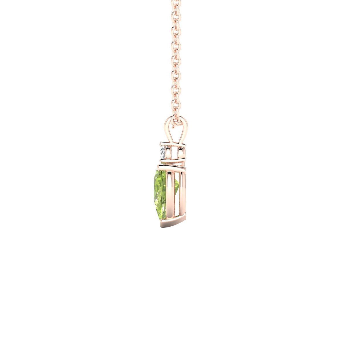 Sparkle | 18k Rose Gold 6 x 4 mm Pear Peridot Pendant