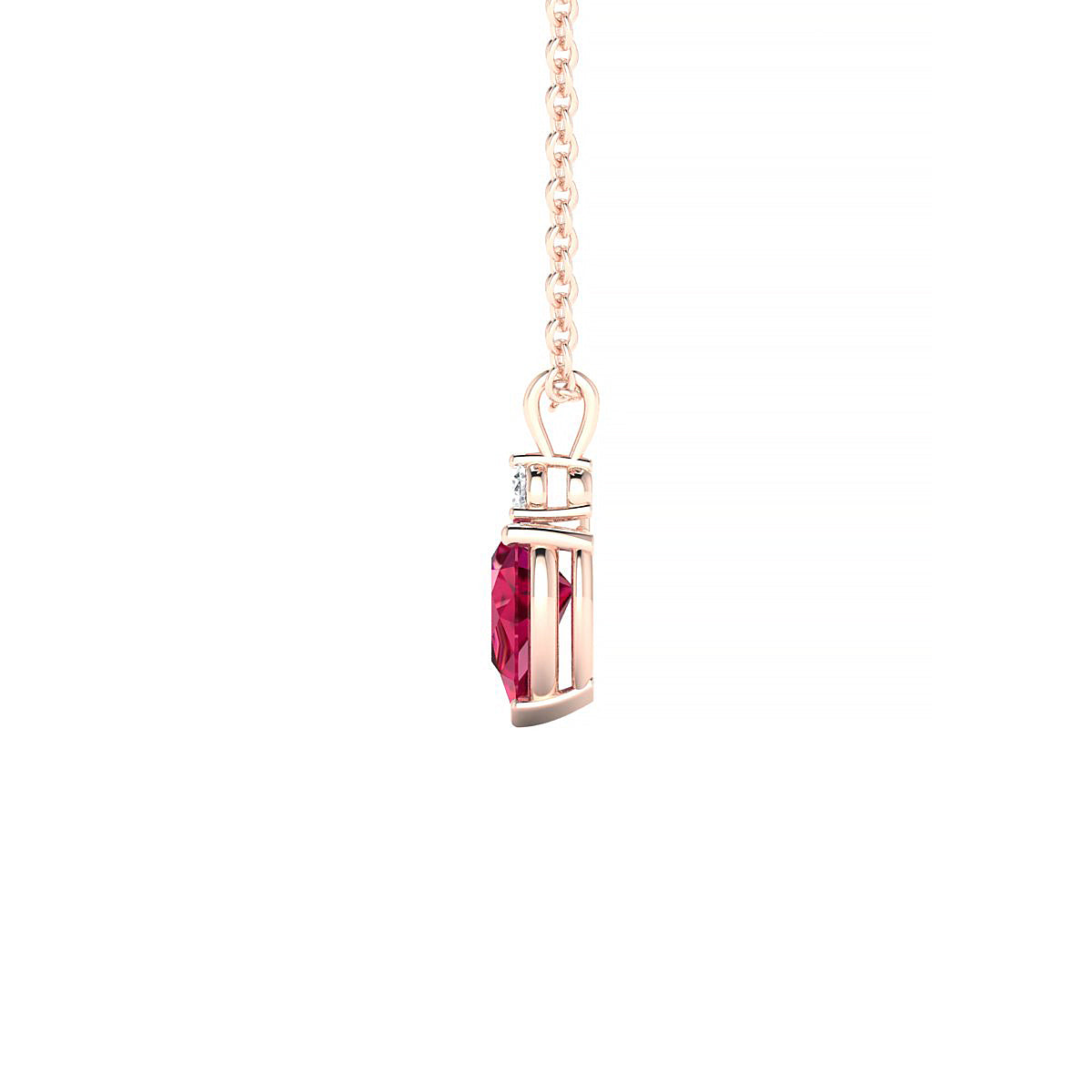Sparkle | 18k Rose Gold 6 x 4 mm Pear Ruby Pendant