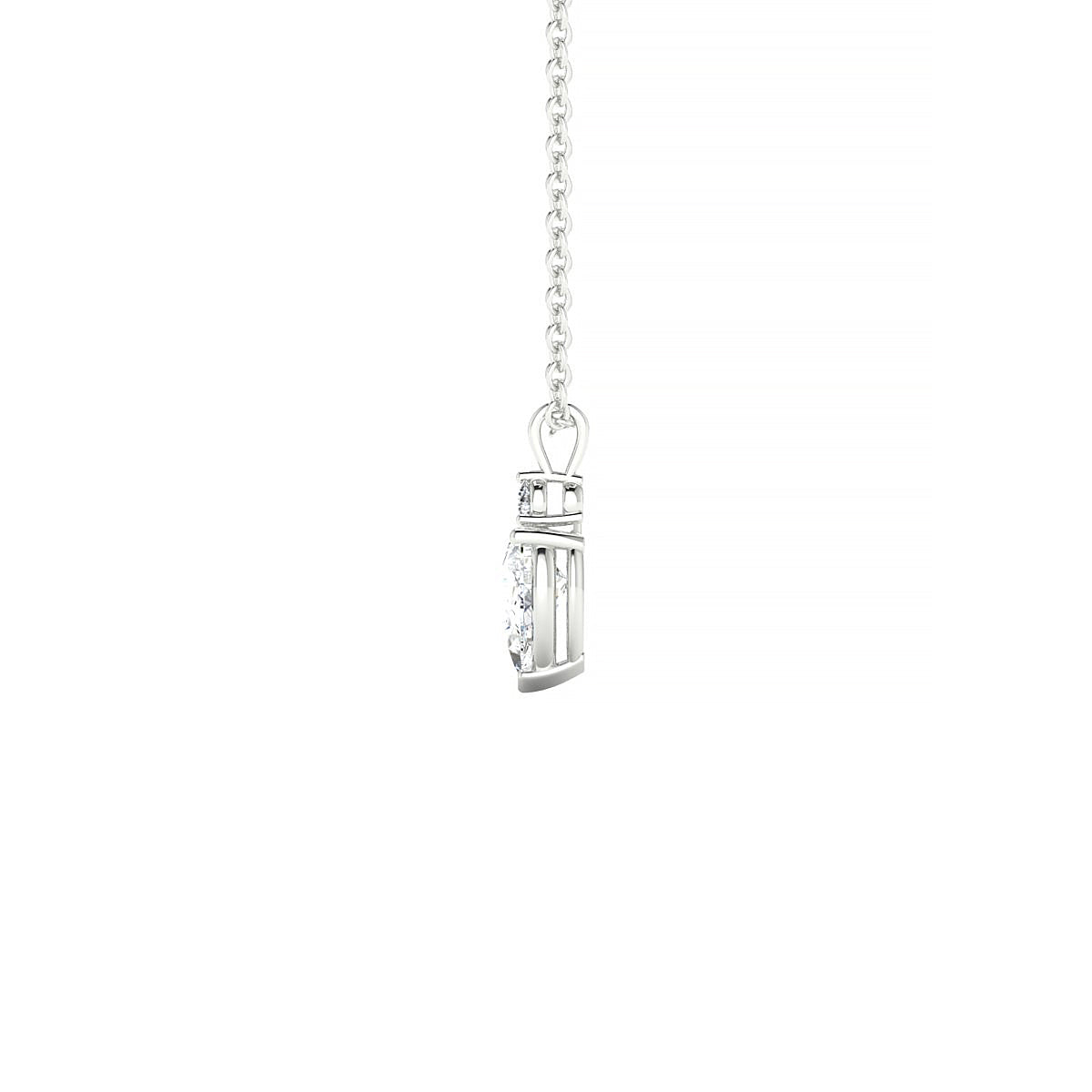 Sparkle | 18k White Gold 6 x 4 mm Pear Diamond Pendant