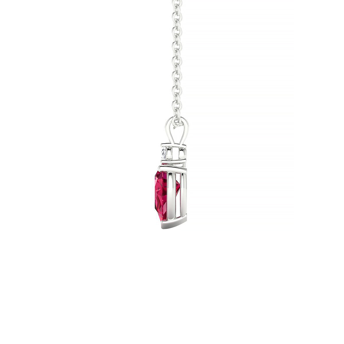Sparkle | 18k White Gold 6 x 4 mm Pear Ruby Pendant