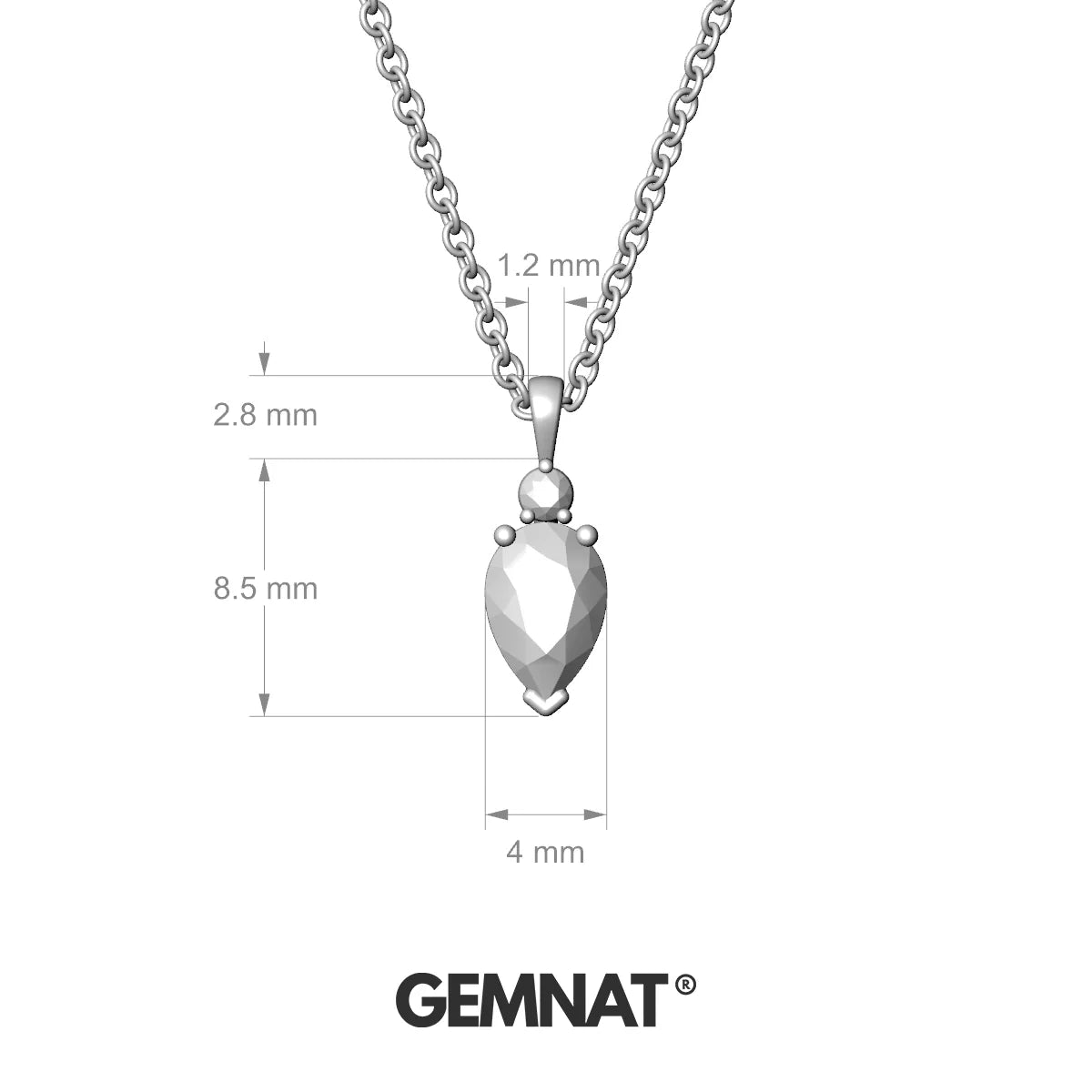 Sparkle | 18k Rose Gold 6 x 4 mm Pear Pink Sapphire Pendant